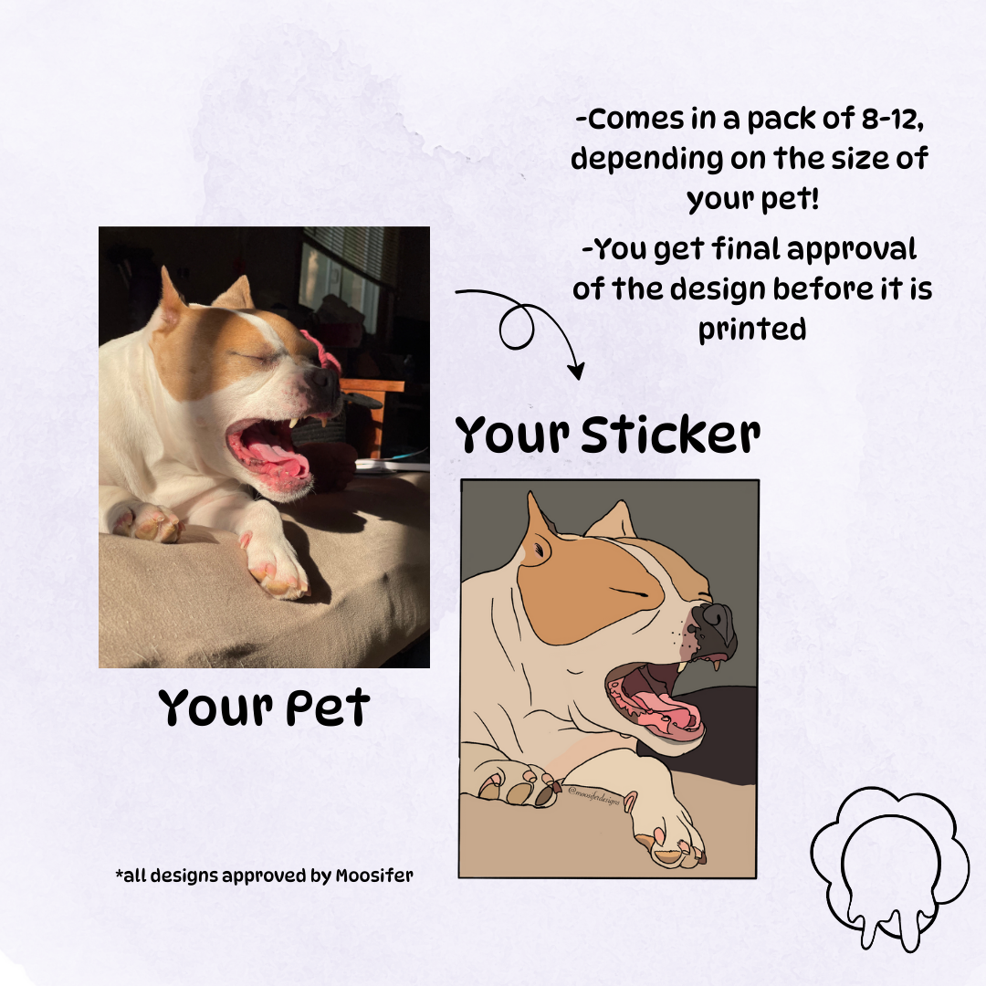 Custom Pet Sticker Pack - Glossy Vinyl Stickers