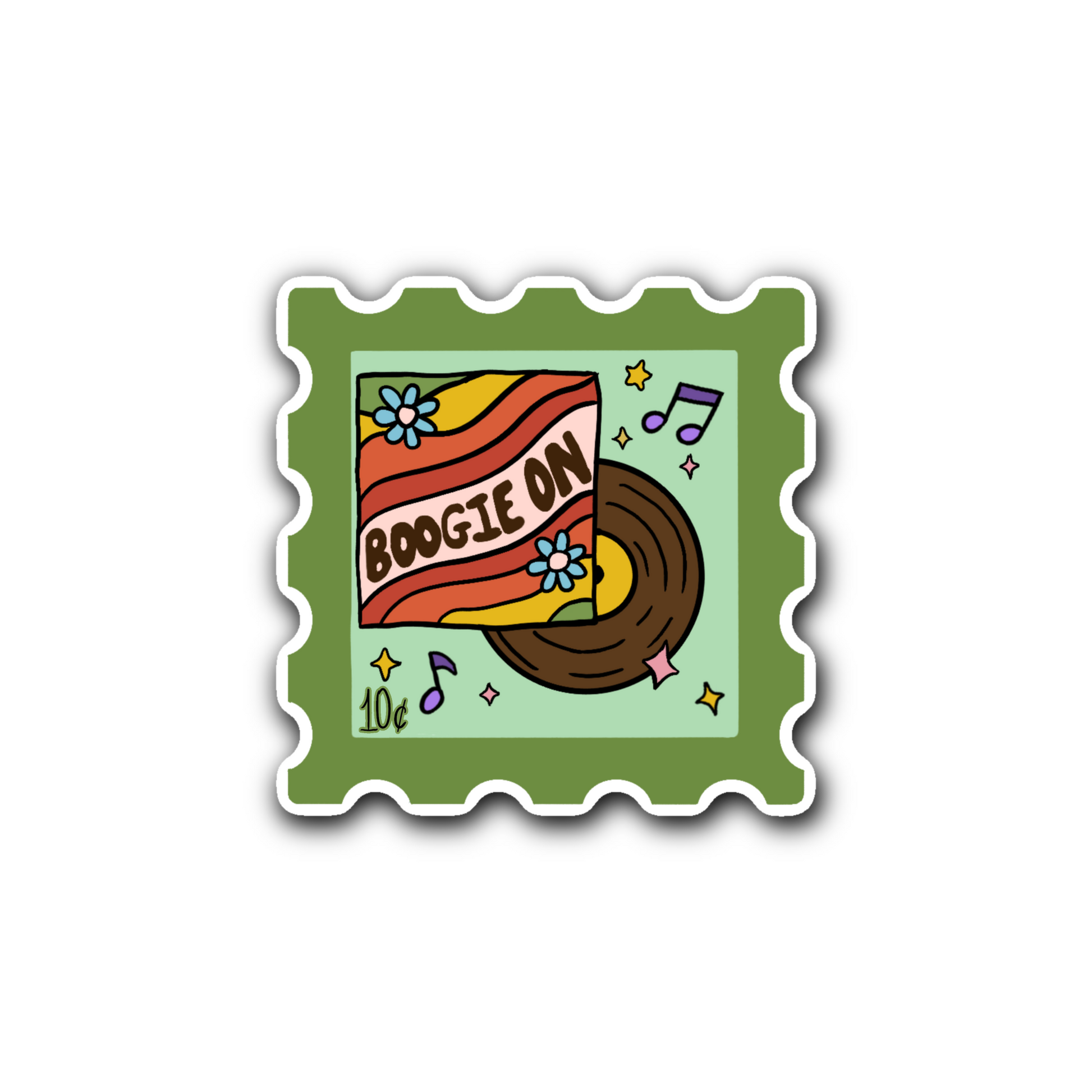70s Boogie On - Glossy Vinyl Sticker
