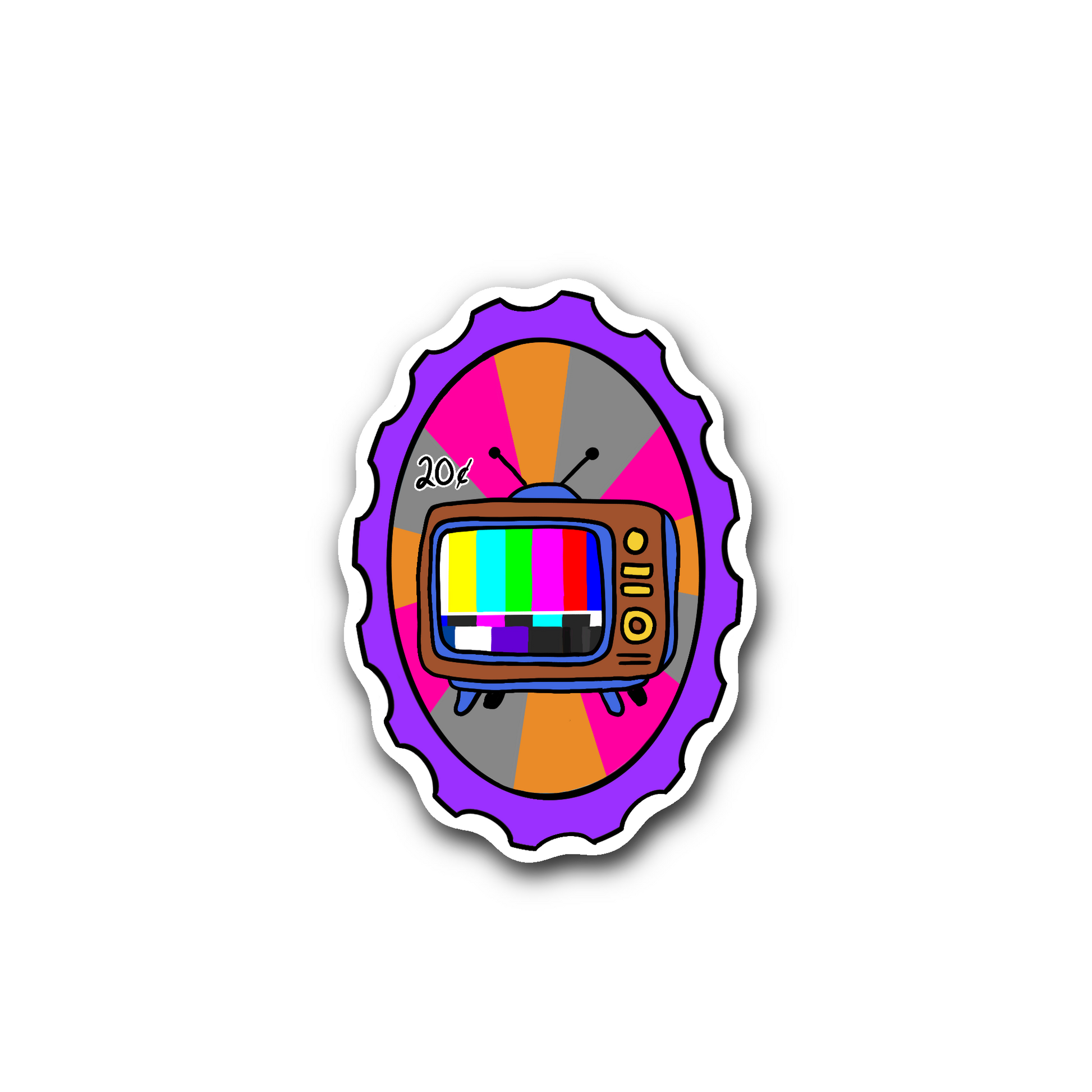 80s Box TV - Glossy Vinyl Sticker