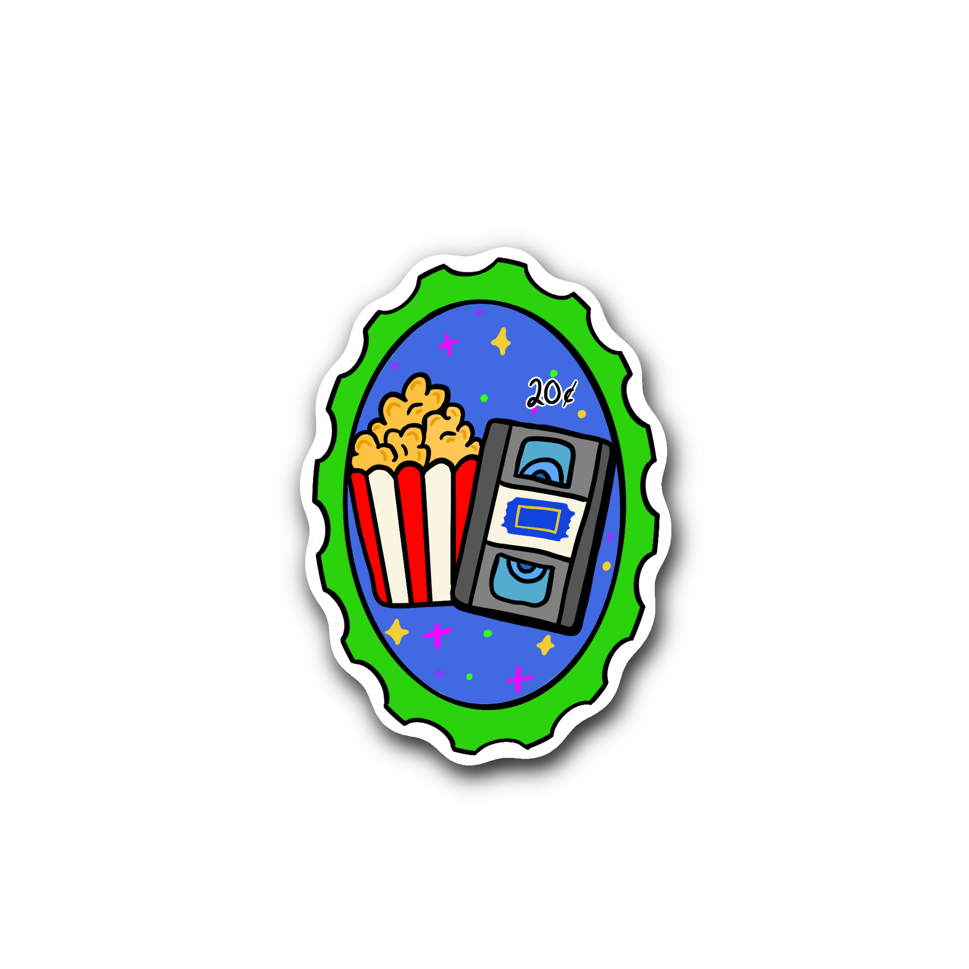 80s VHS Movie Night - Glossy Vinyl Sticker