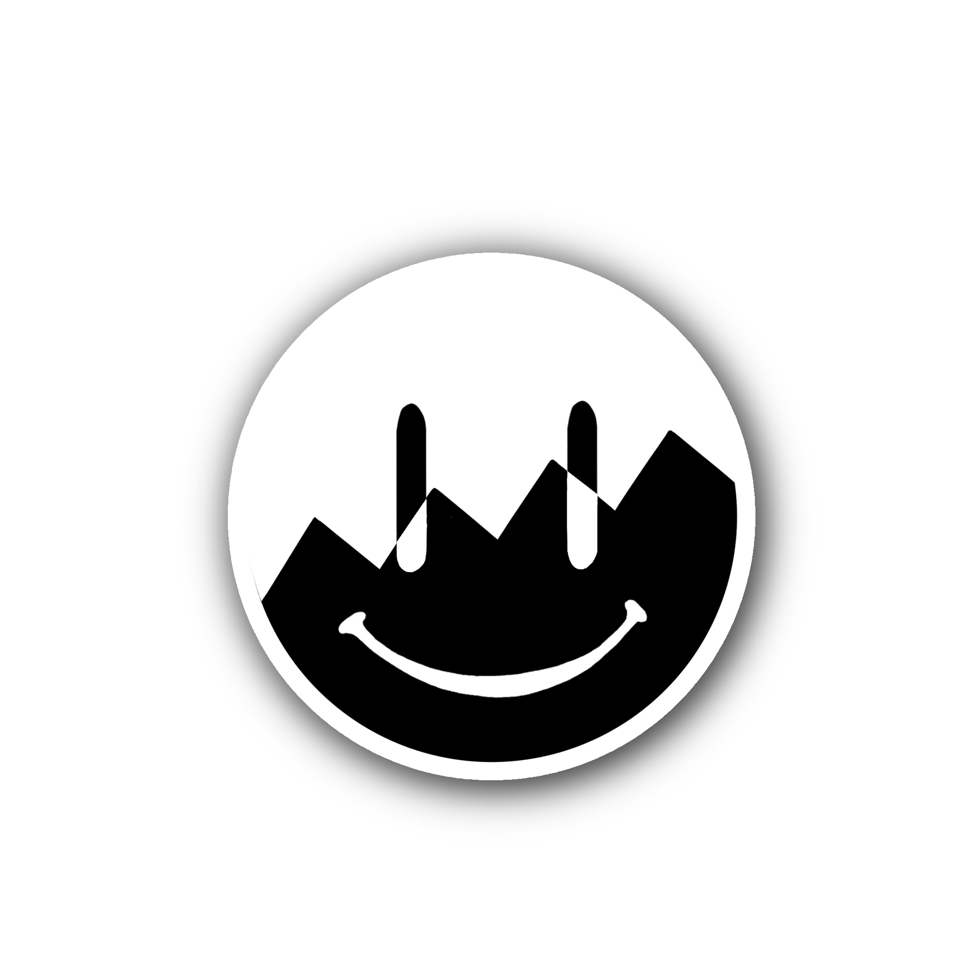 Black & White ZigZag Split Smiley