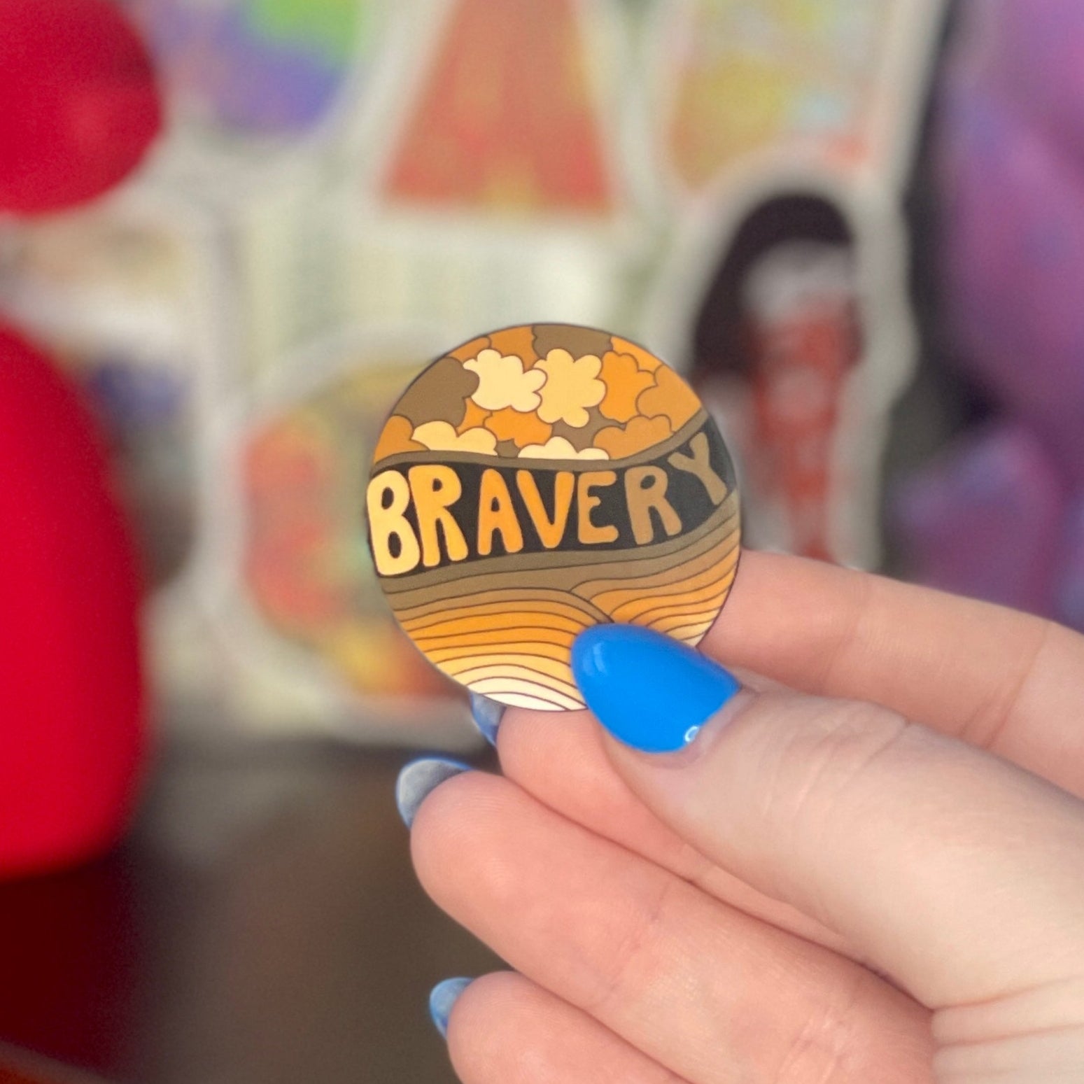 Orange Bravery - Glossy Vinyl Sticker