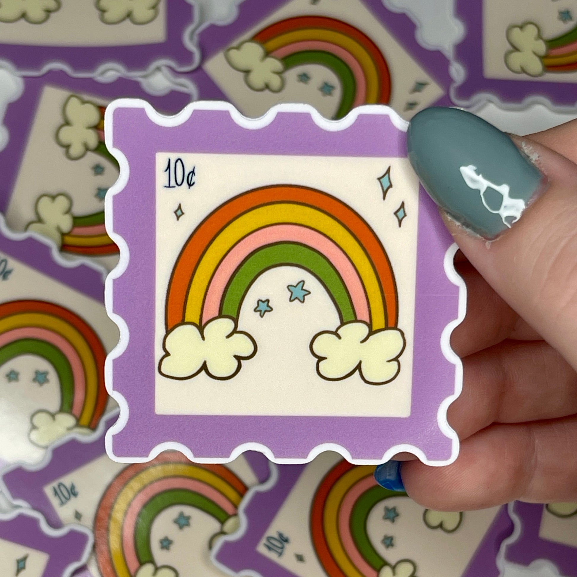 70s Retro Rainbow - Glossy Vinyl Sticker