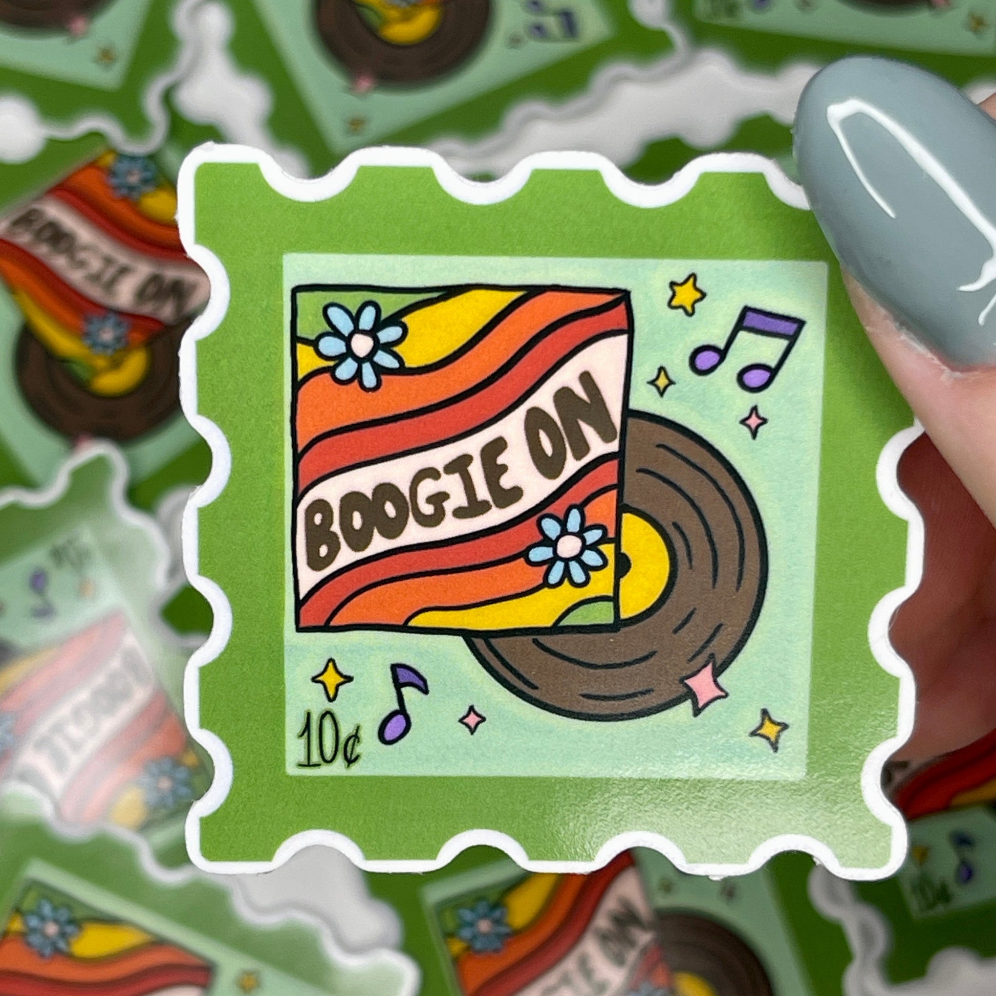 70s Boogie On - Glossy Vinyl Sticker