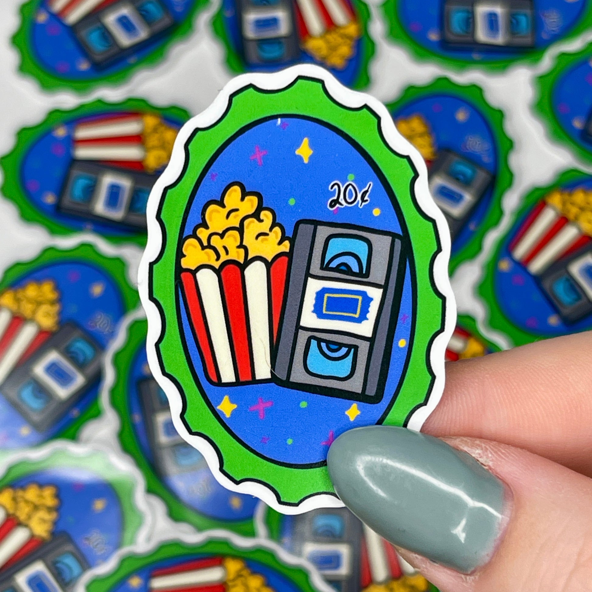 80s VHS Movie Night - Glossy Vinyl Sticker