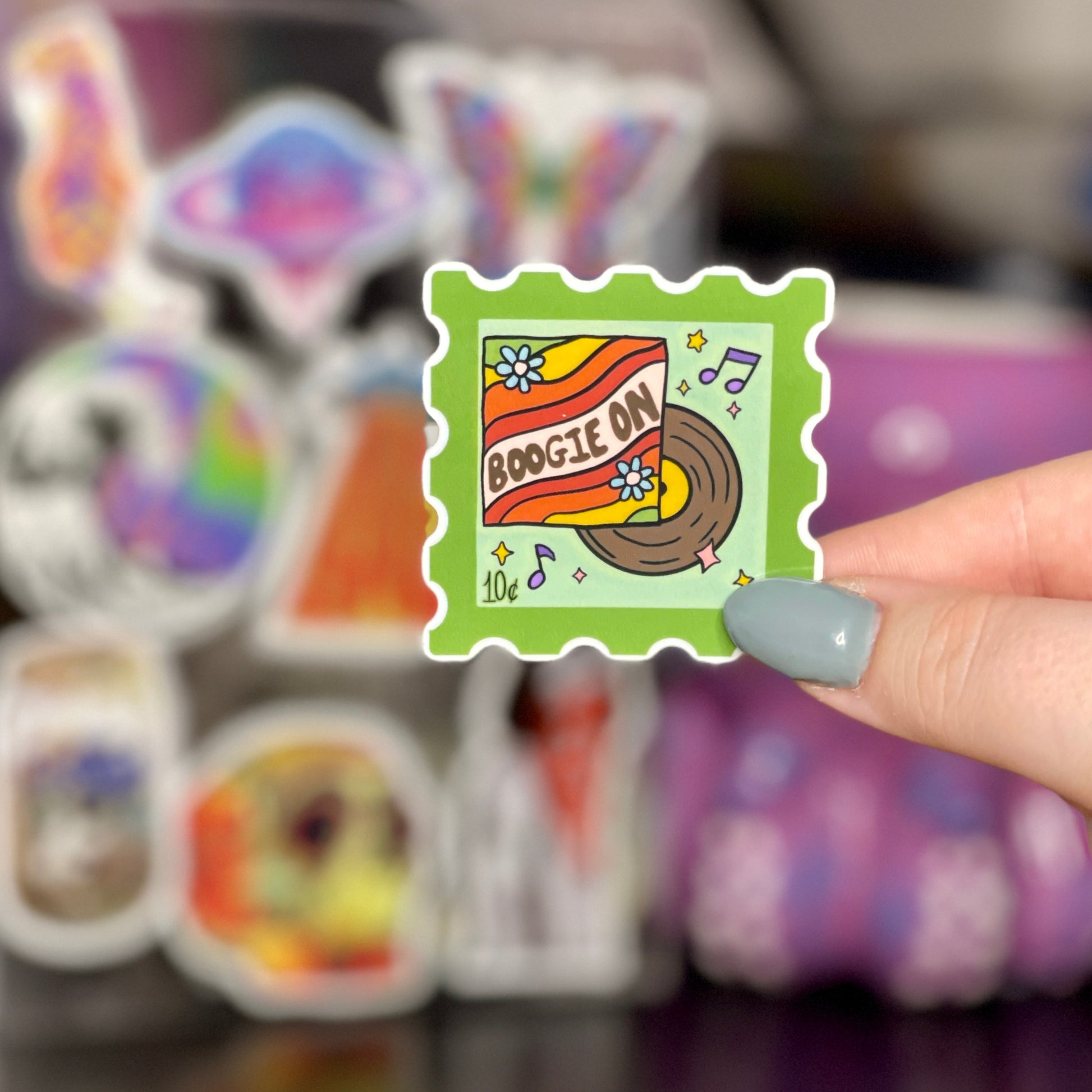 70s Boogie On - Glossy Vinyl Sticker