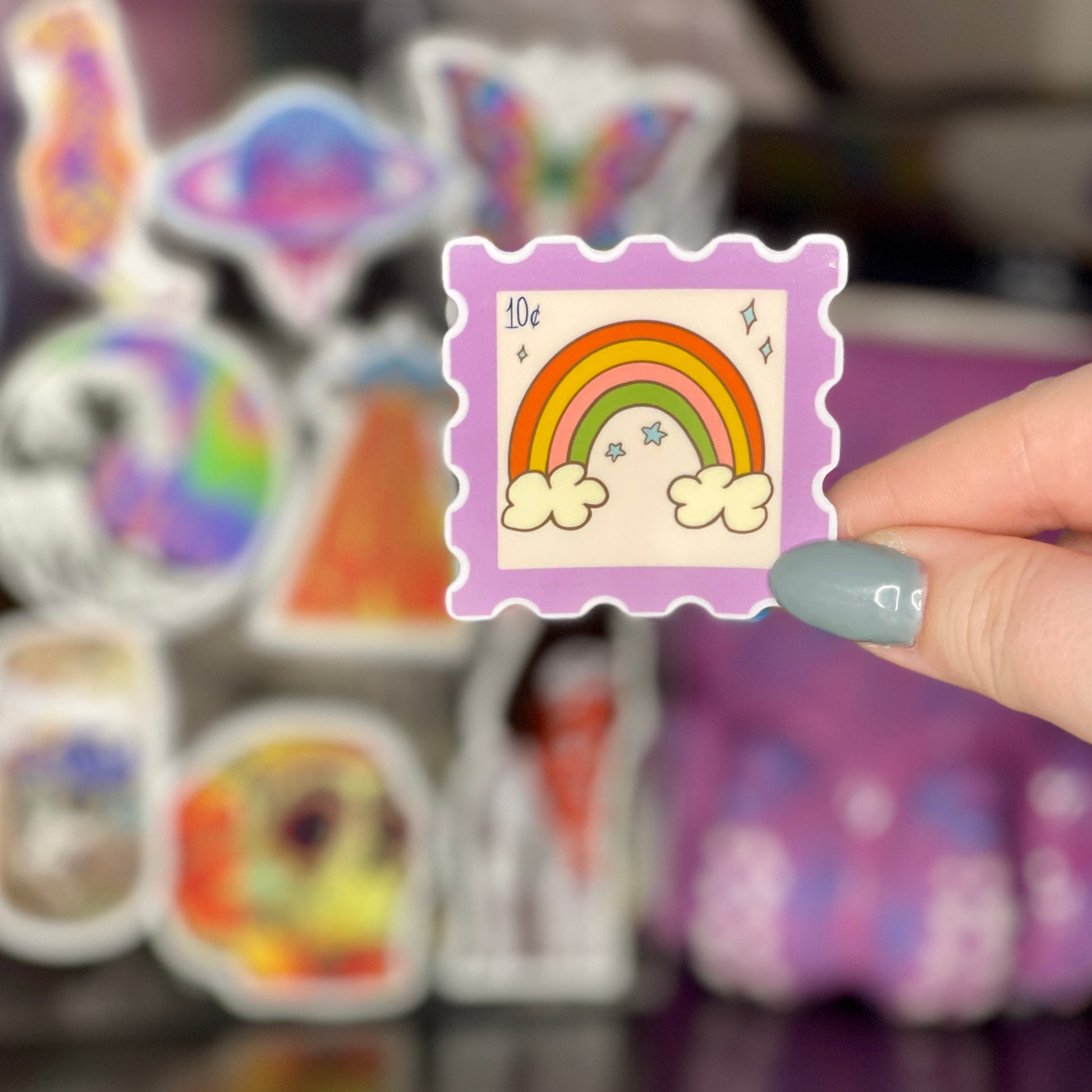 70s Retro Rainbow - Glossy Vinyl Sticker