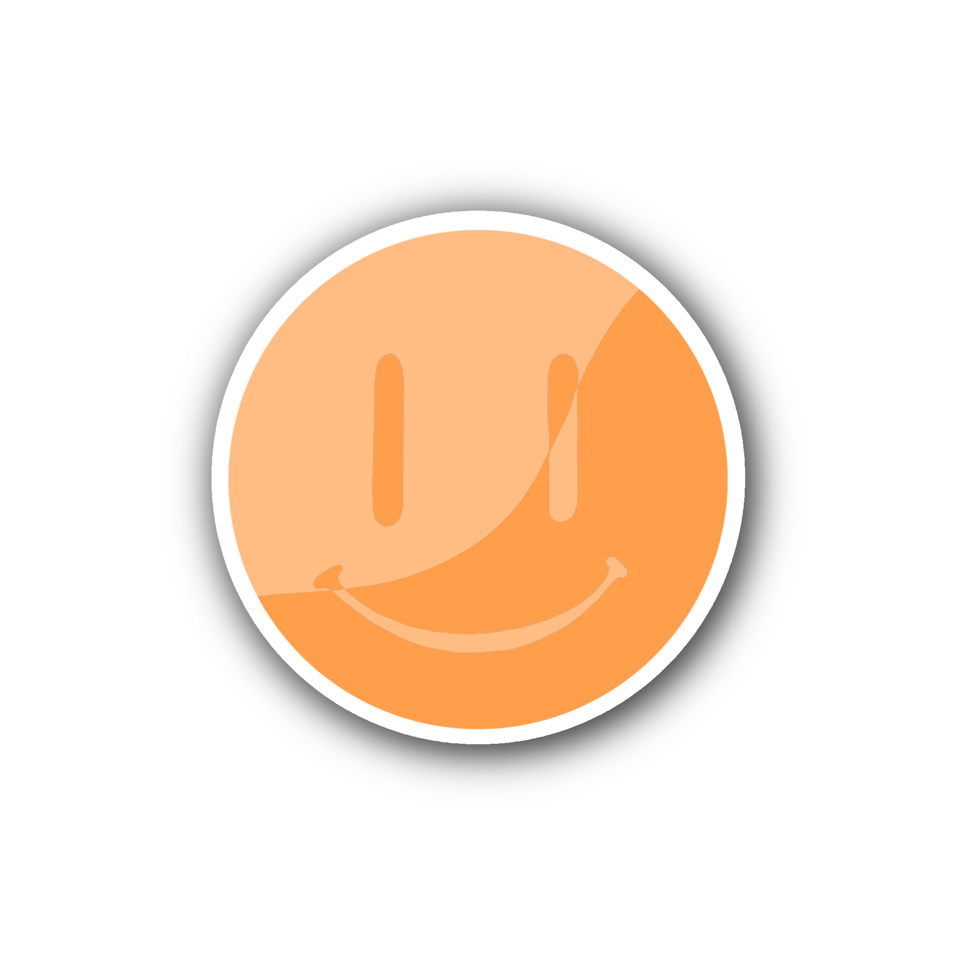 Orange Wavy Split Smiley - Glossy Vinyl Sticker