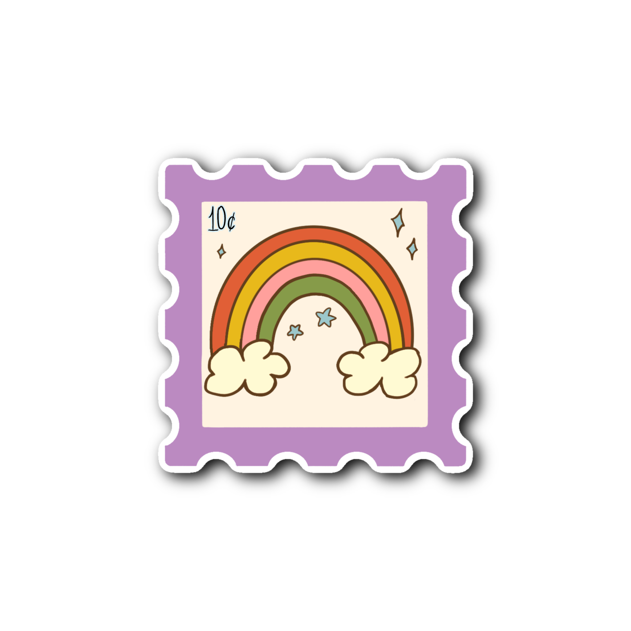 70s Retro Rainbow - Glossy Vinyl Sticker