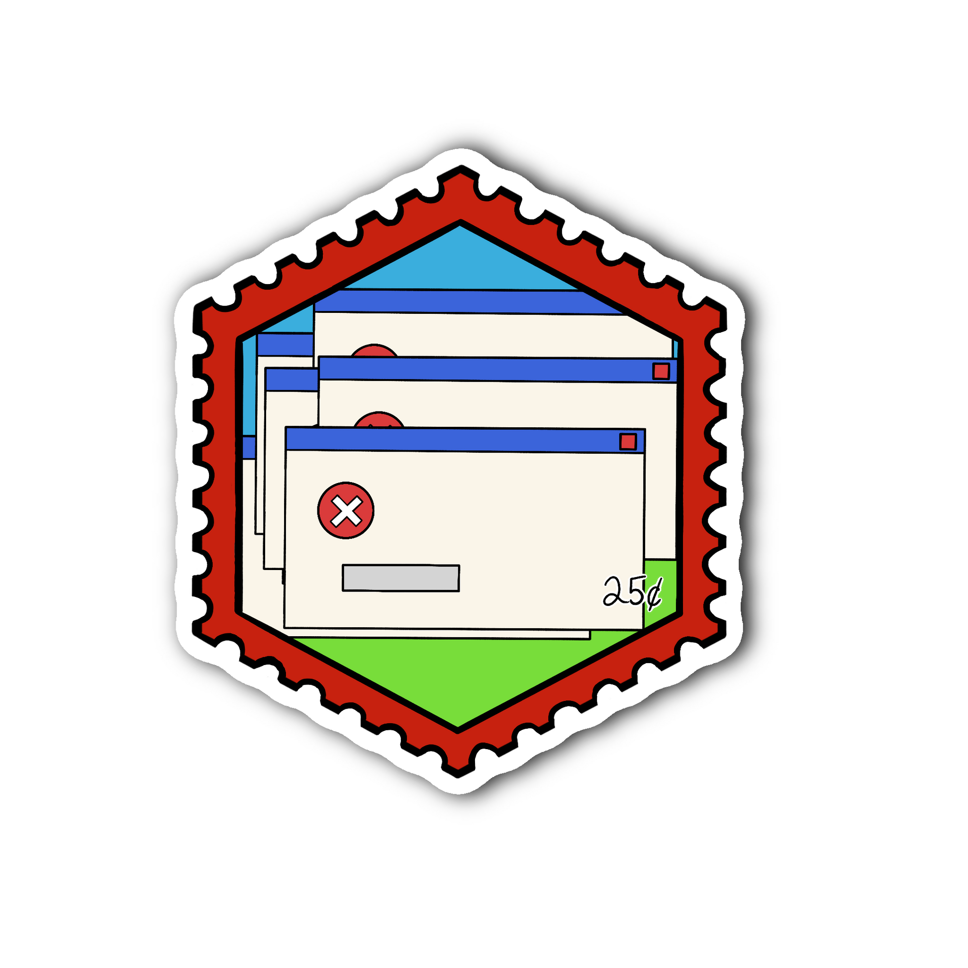 90s Windows Error Message - Glossy Vinyl Sticker