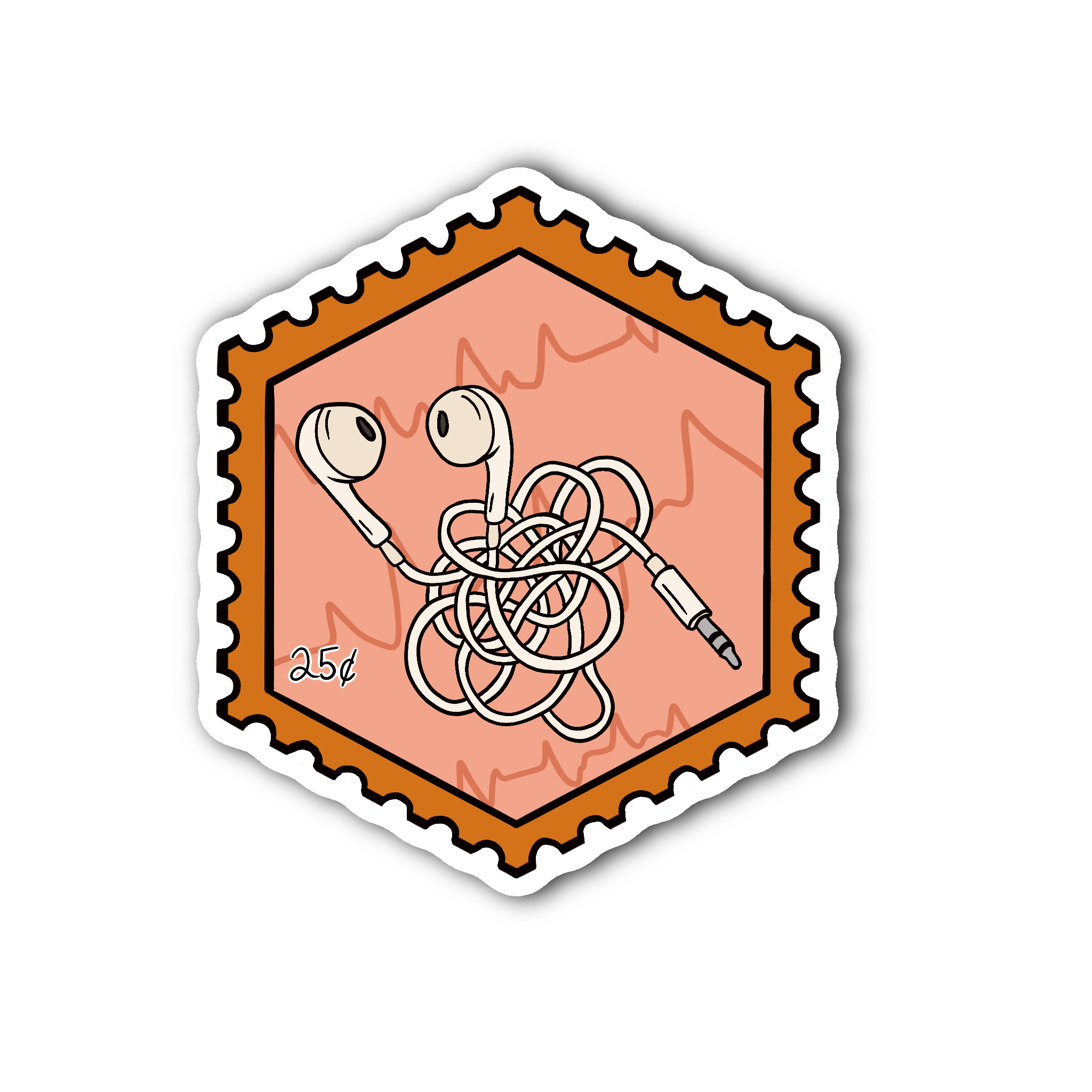 90s Tangled Earbuds - Glossy Vinyl Sticker