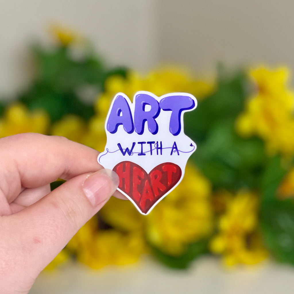Art With a Heart - Glossy Vinyl Sticker