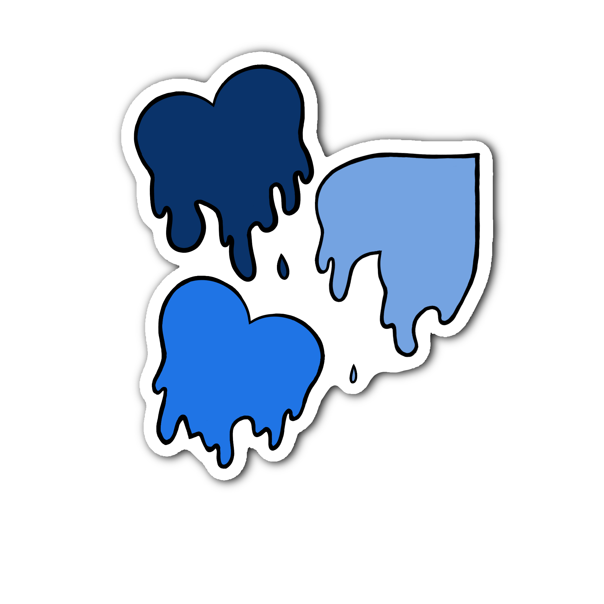 Blue Love Spills Here - Glossy Vinyl Sticker