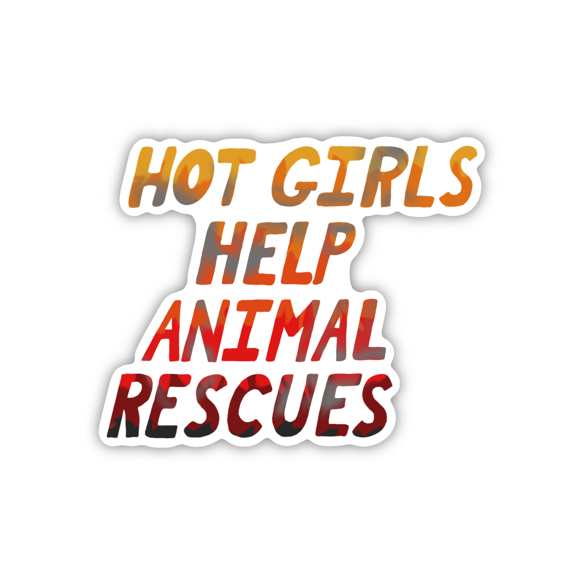 Hot Girls Help Animal Rescue - Glossy Vinyl Sticker
