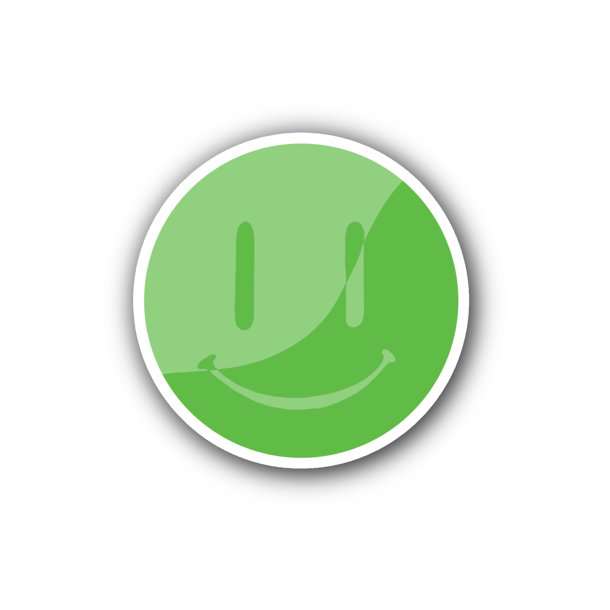 Green Wavy Split Smiley - Glossy Vinyl Sticker
