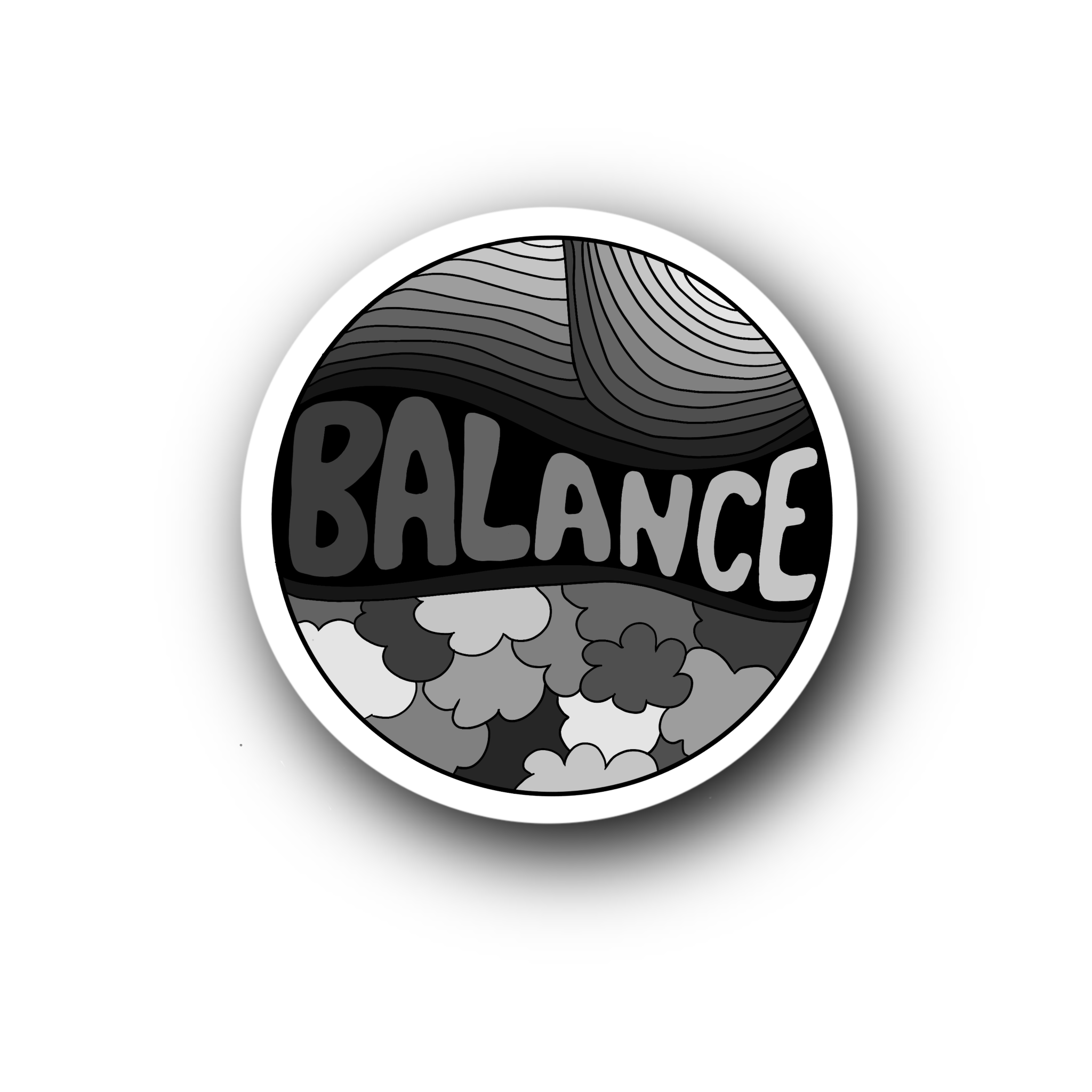 Grey Balance - Glossy Vinyl Sticker