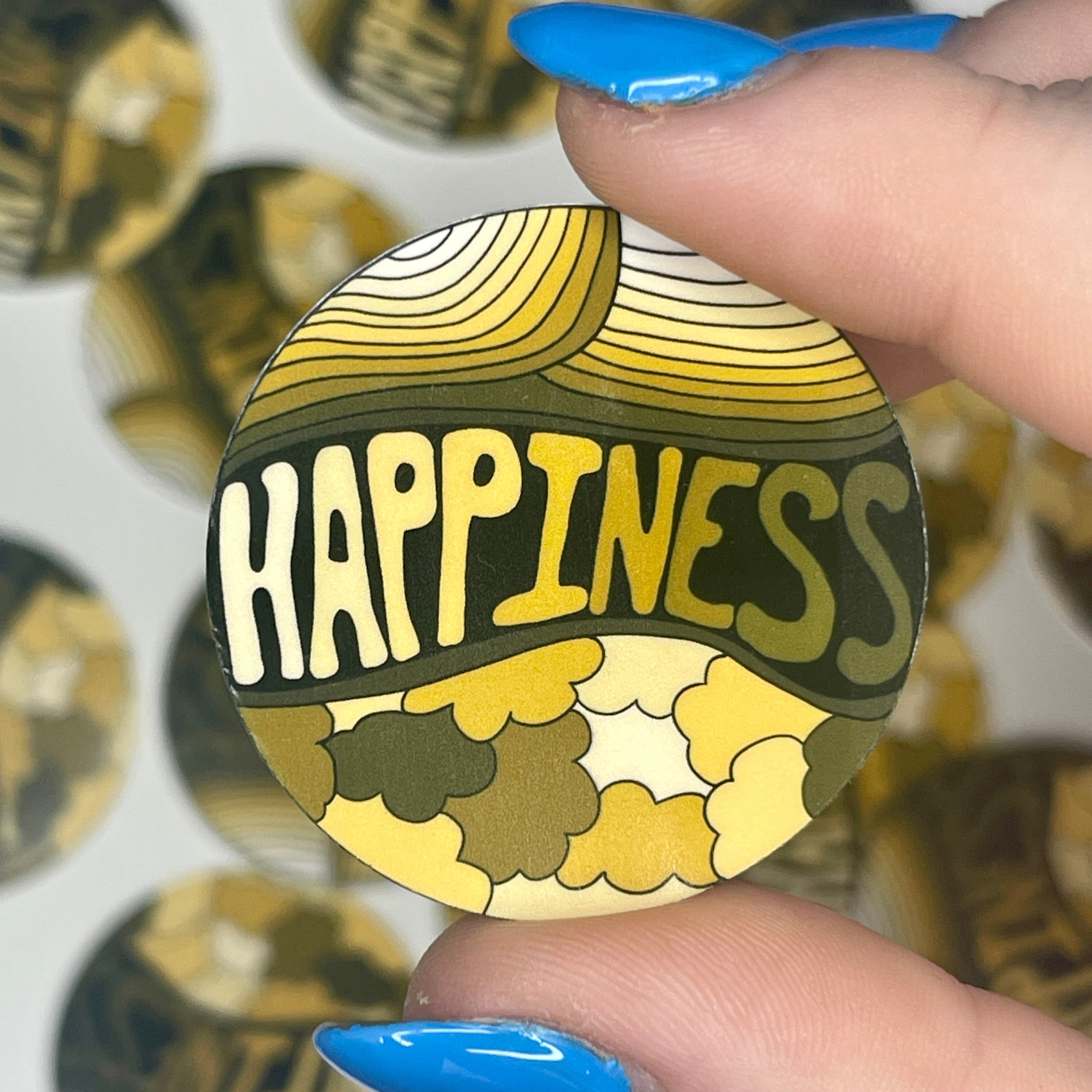 Yellow Happiness - Glossy Vinyl Sticker