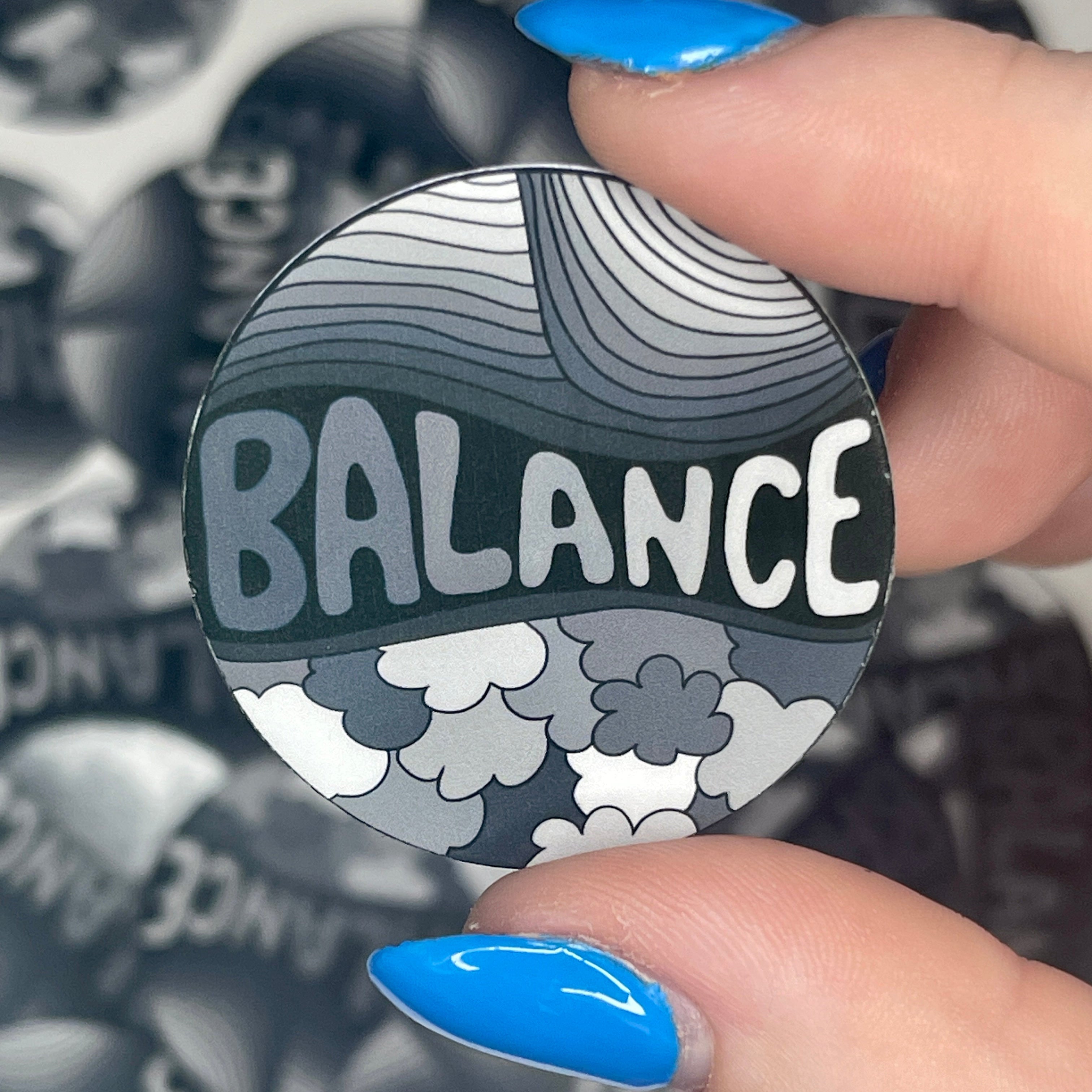 Grey Balance - Glossy Vinyl Sticker
