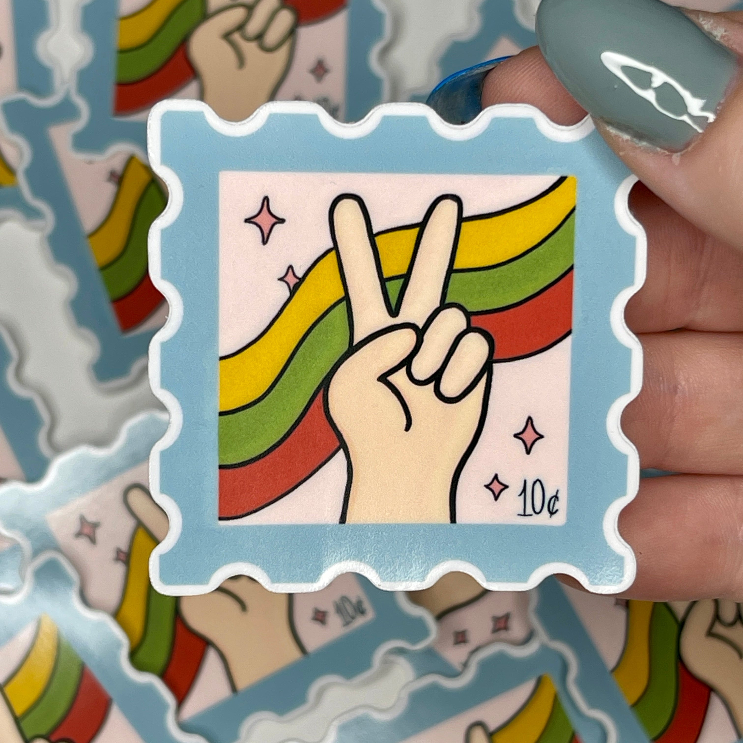 70s Peace Out - Glossy Vinyl Sticker