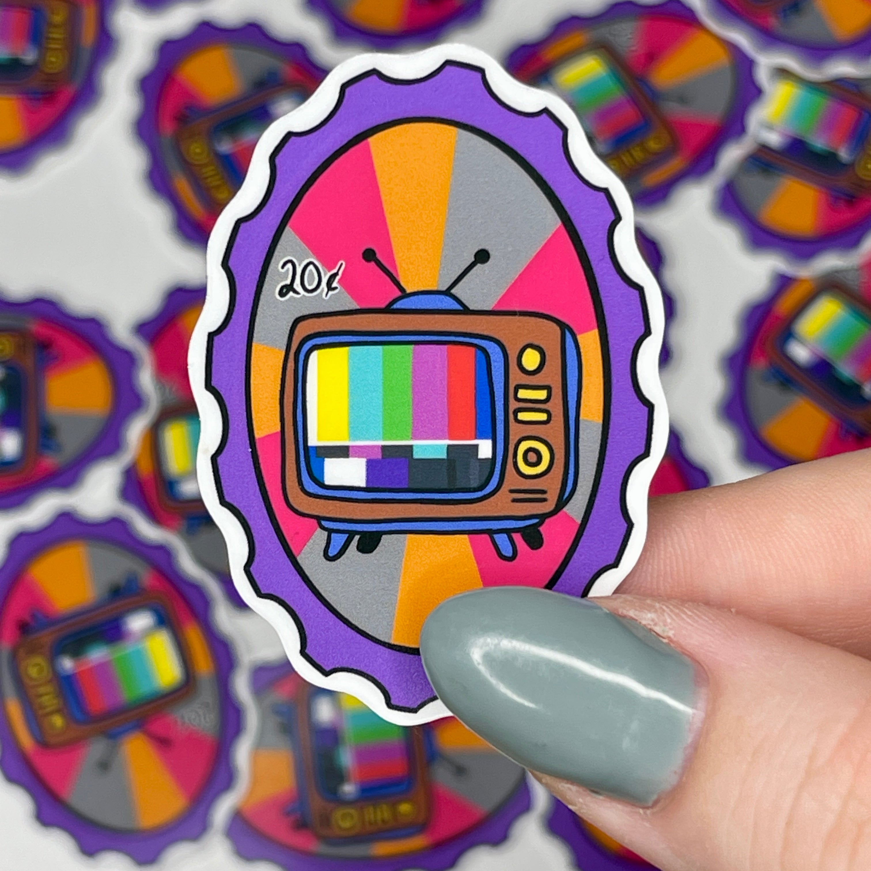 80s Box TV - Glossy Vinyl Sticker
