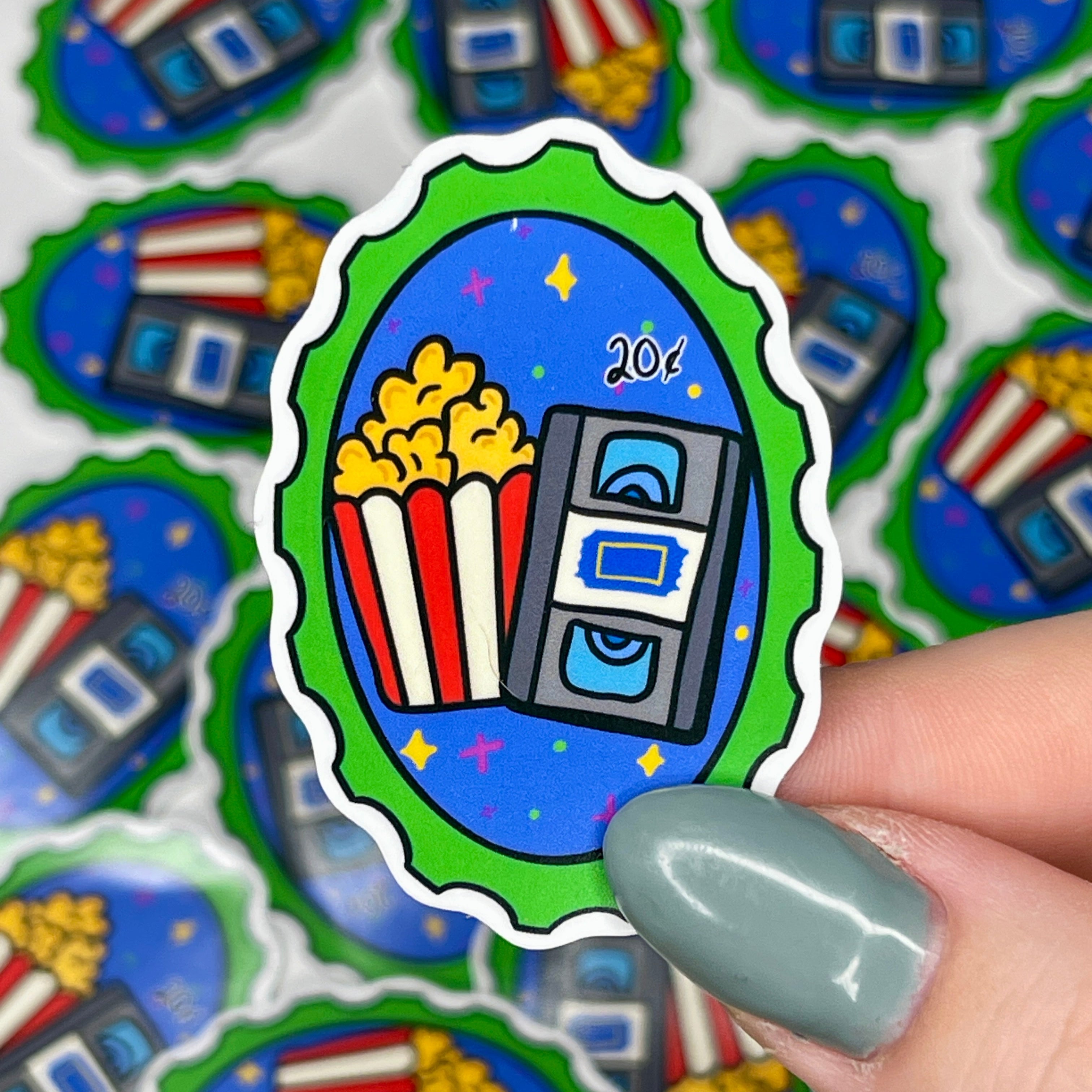 80s VHS Movie Night - Glossy Vinyl Sticker