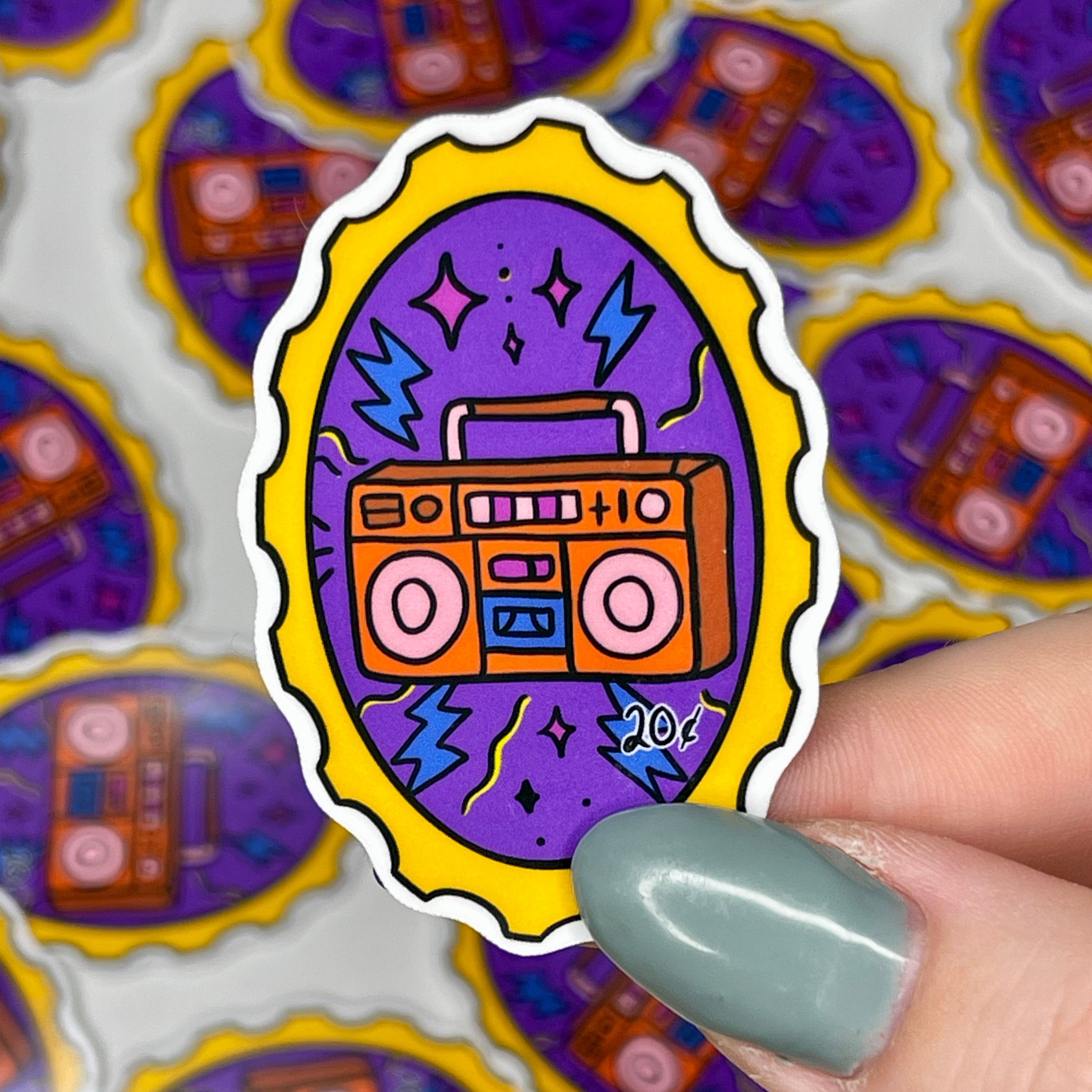80s Boombox - Glossy Vinyl Sticker