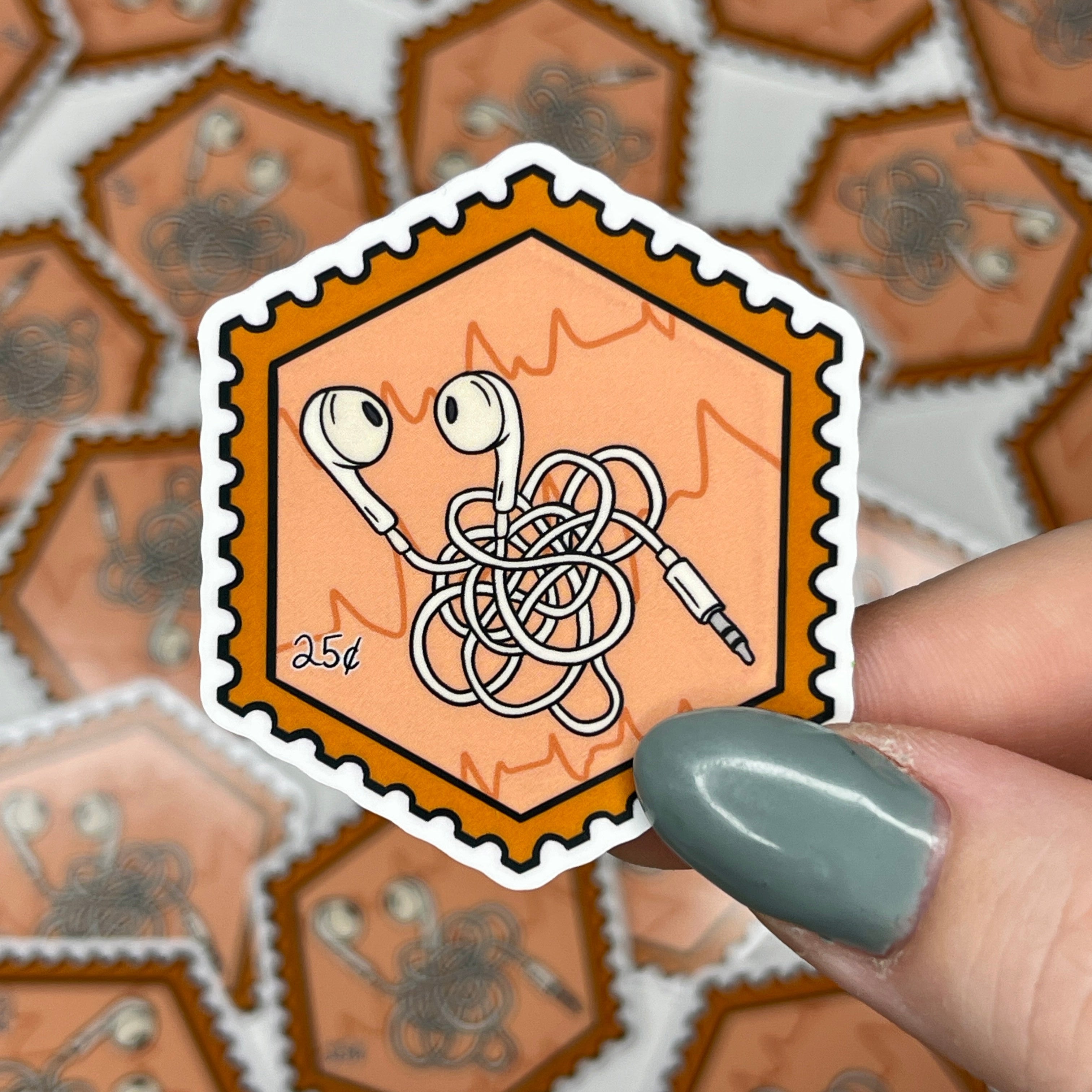 90s Tangled Earbuds - Glossy Vinyl Sticker