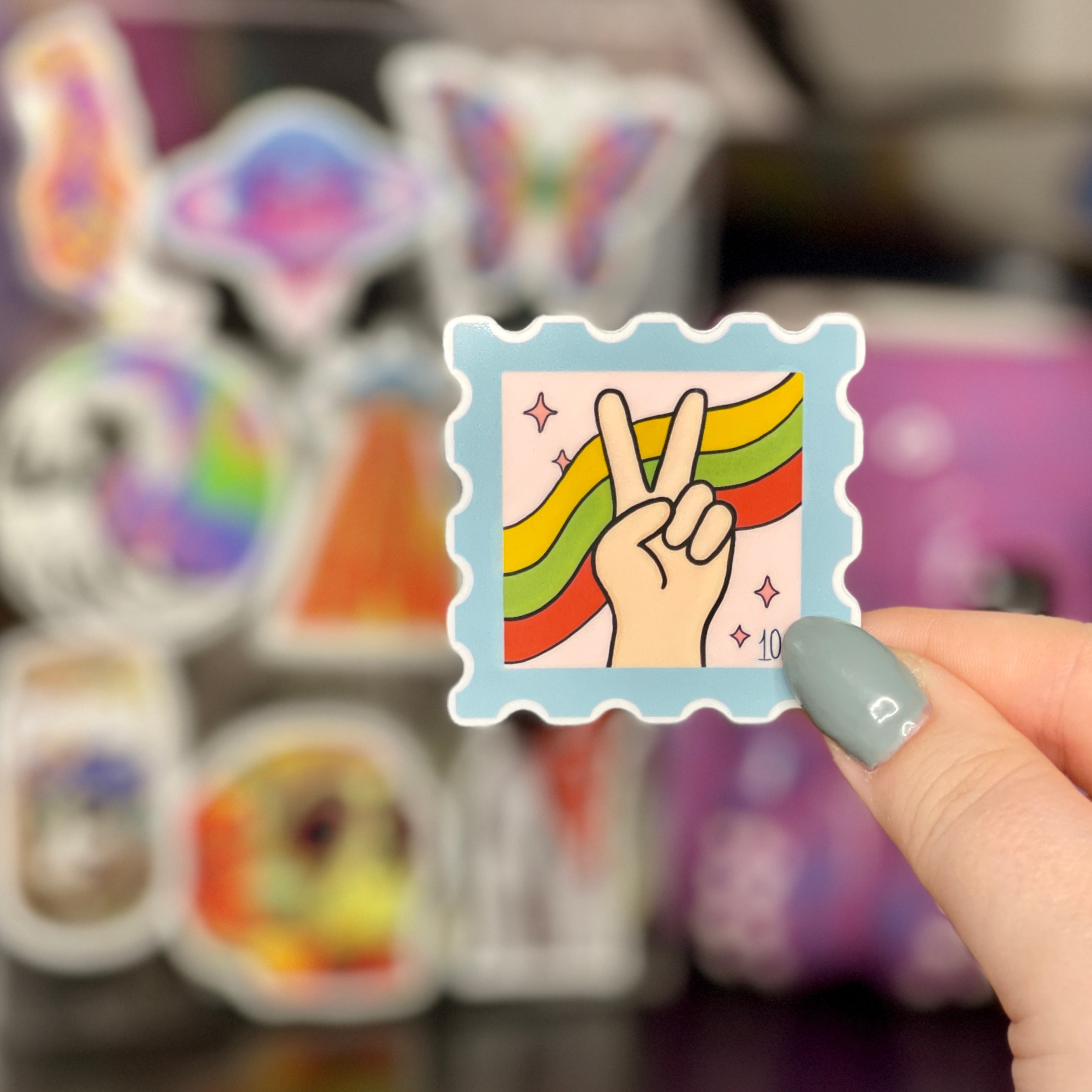 70s Peace Out - Glossy Vinyl Sticker