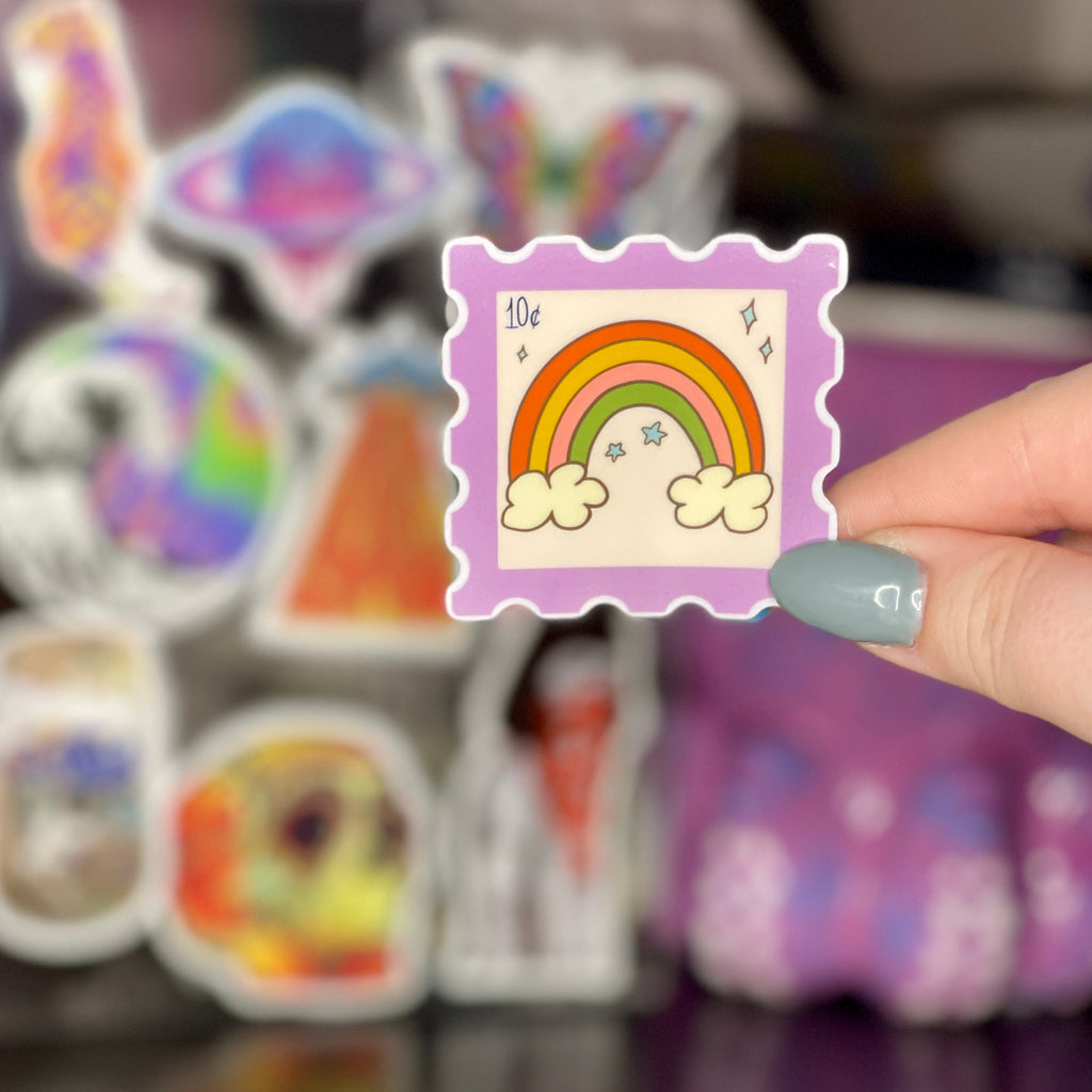 70s Retro Rainbow - Glossy Vinyl Sticker