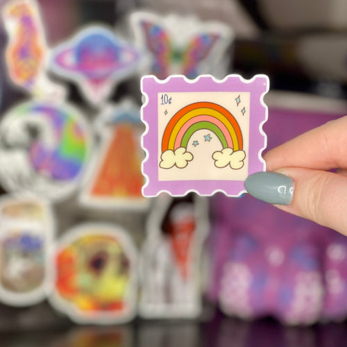 70s Retro Rainbow - Glossy Vinyl Sticker