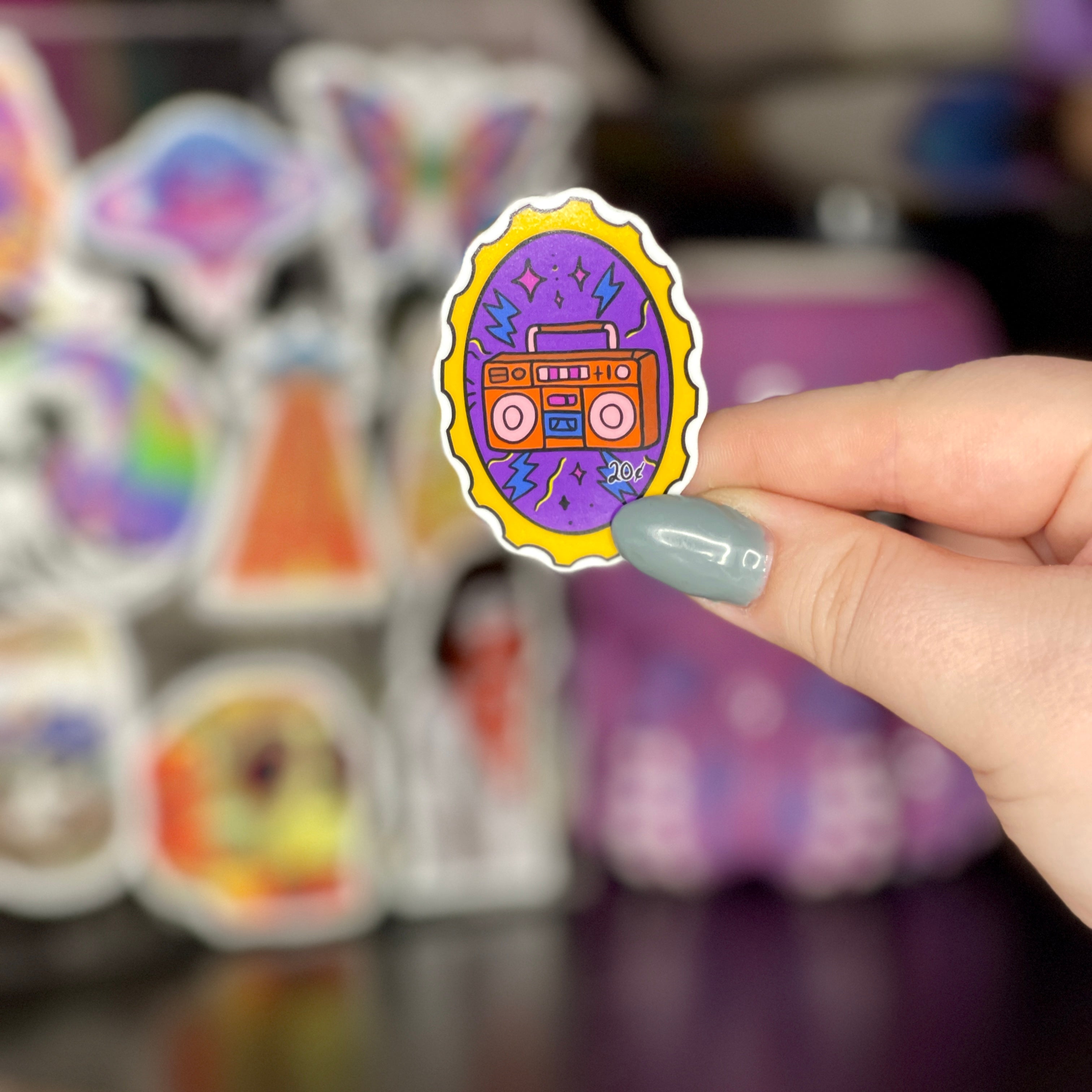 80s Boombox - Glossy Vinyl Sticker