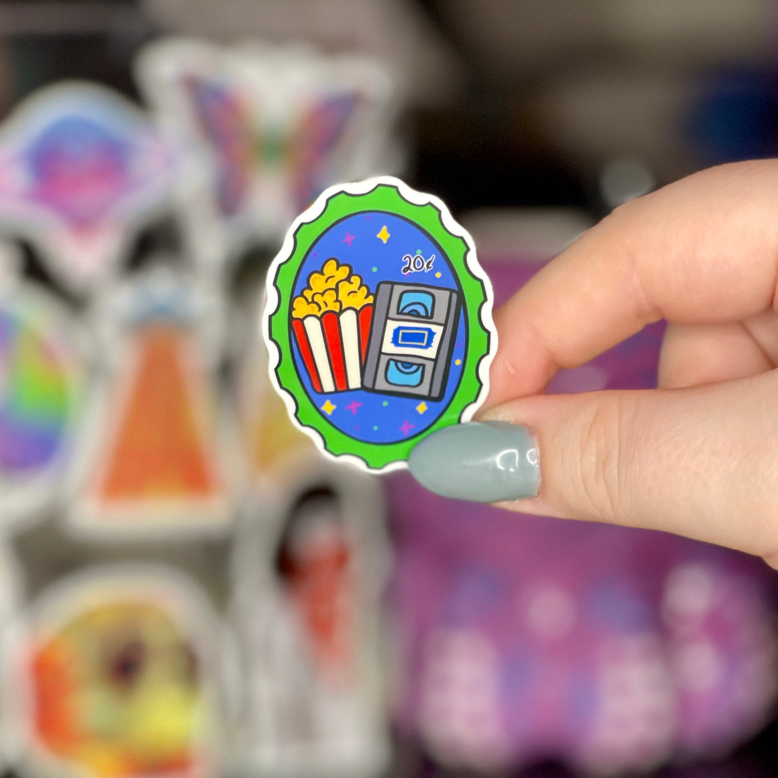 80s VHS Movie Night - Glossy Vinyl Sticker