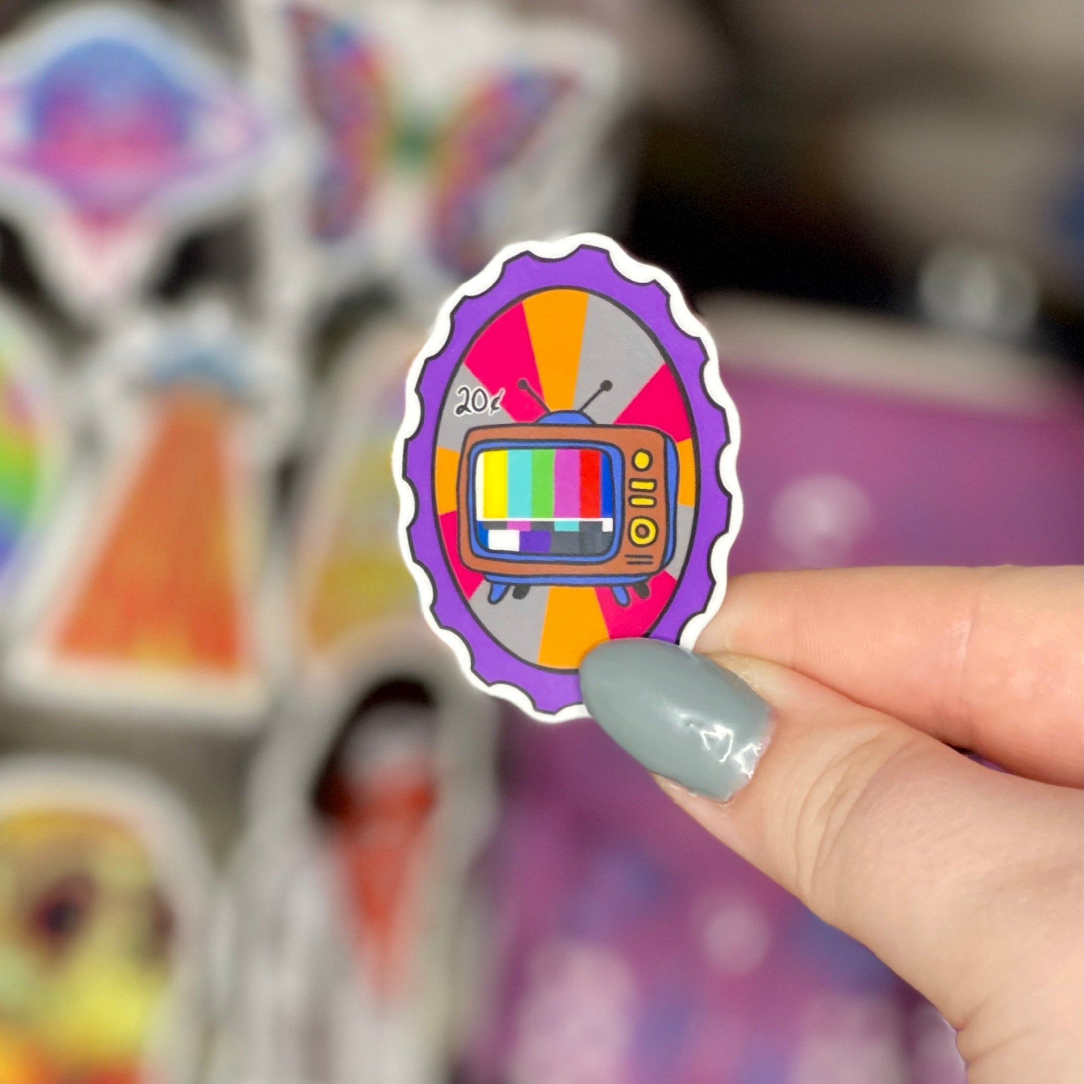 80s Box TV - Glossy Vinyl Sticker