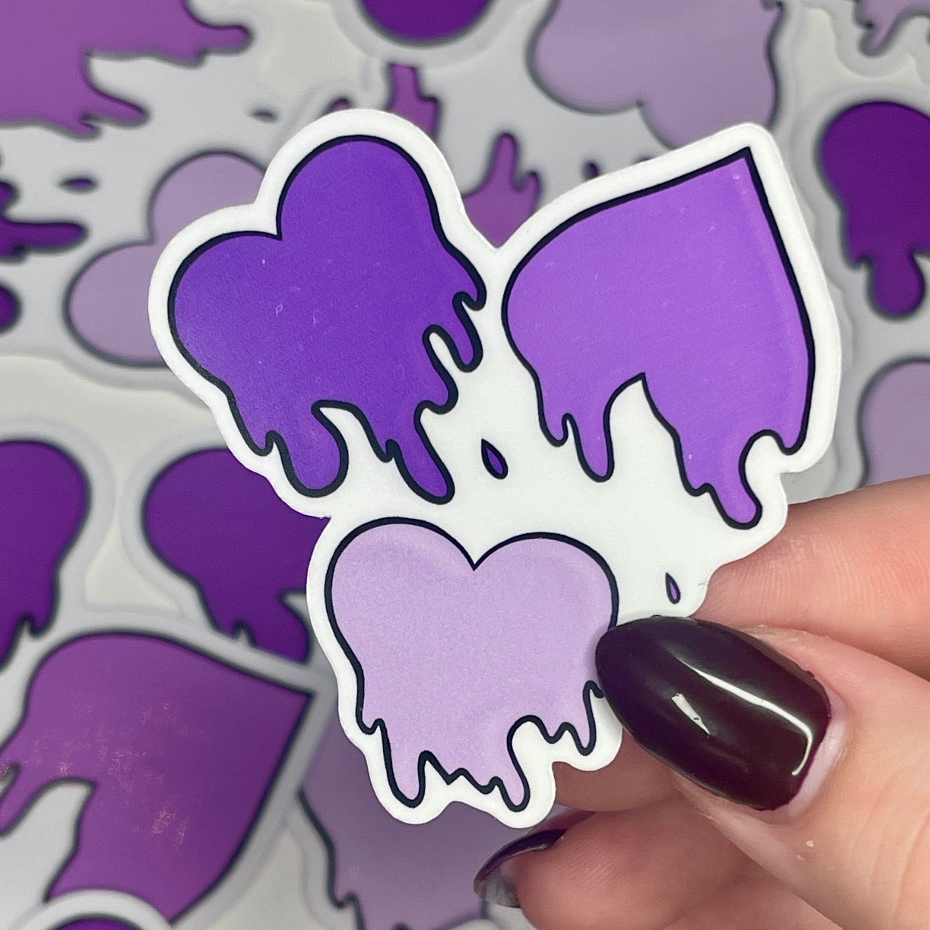 Purple Love Spills Here - Glossy Vinyl Sticker