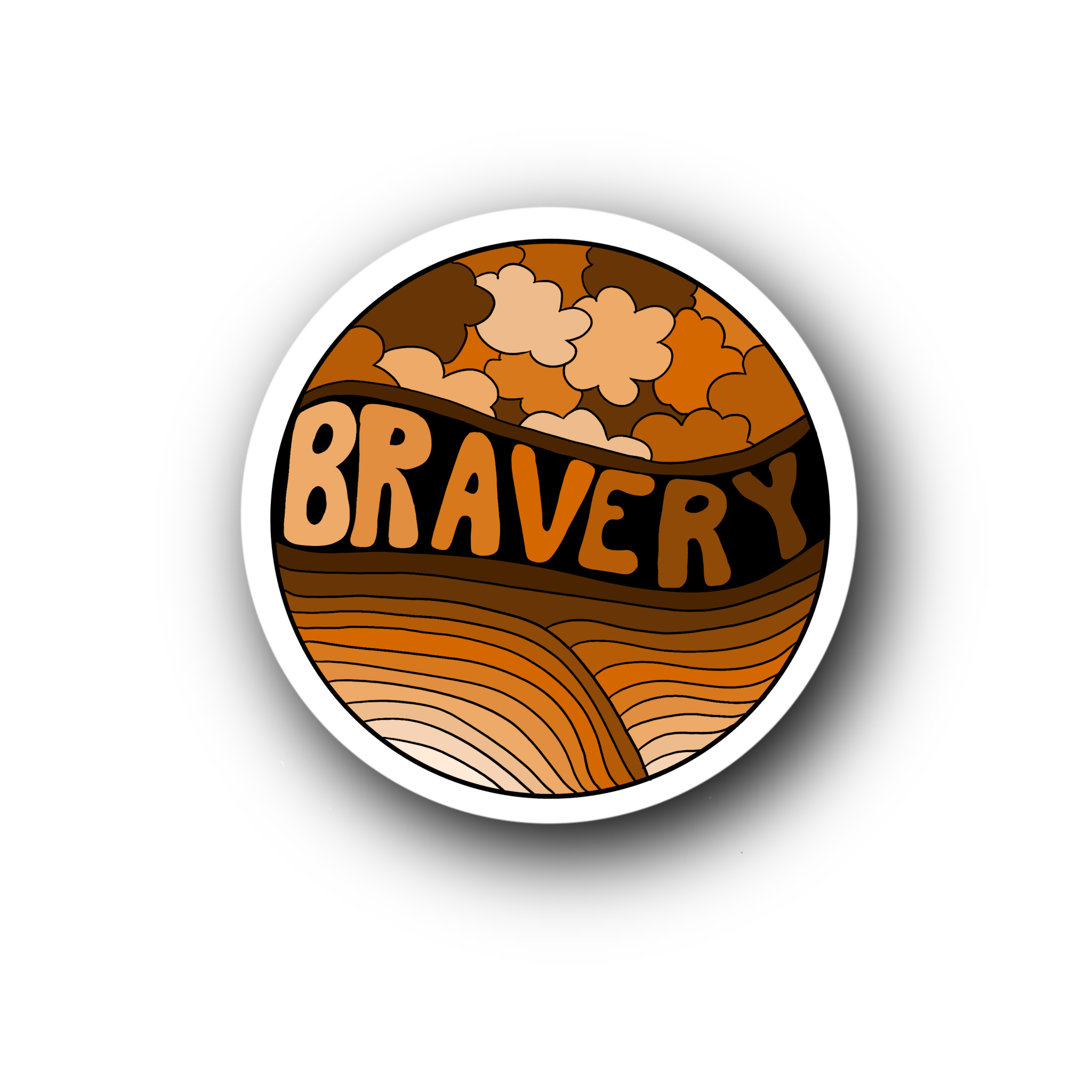 Orange Bravery - Glossy Vinyl Sticker