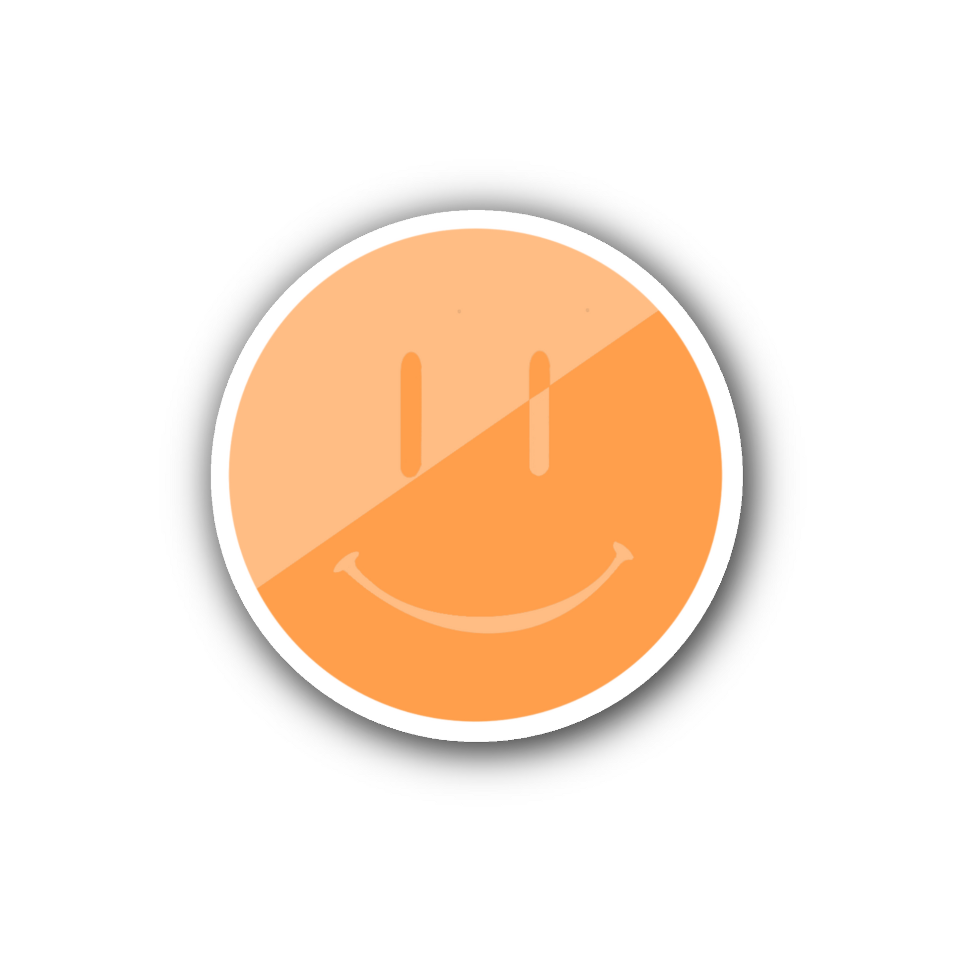Orange Split Smiley - Glossy Vinyl Sticker