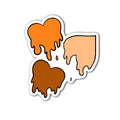 Orange Love Spills Here - Glossy Vinyl Sticker