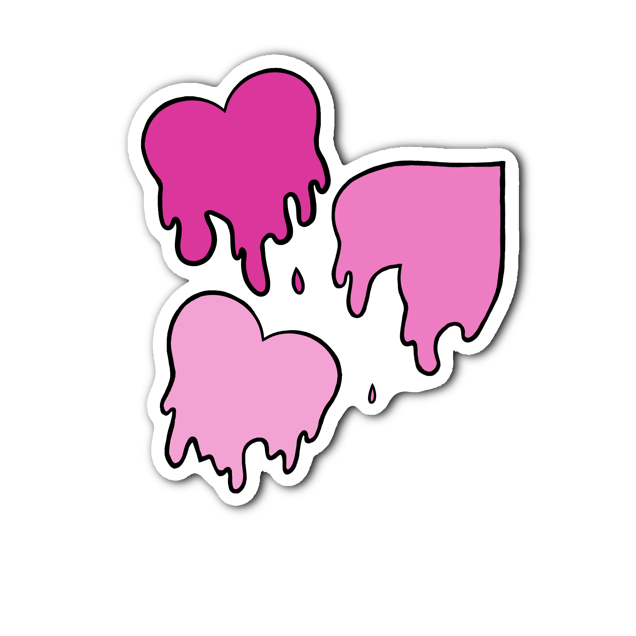 Pink Love Spills Here - Glossy Vinyl Sticker