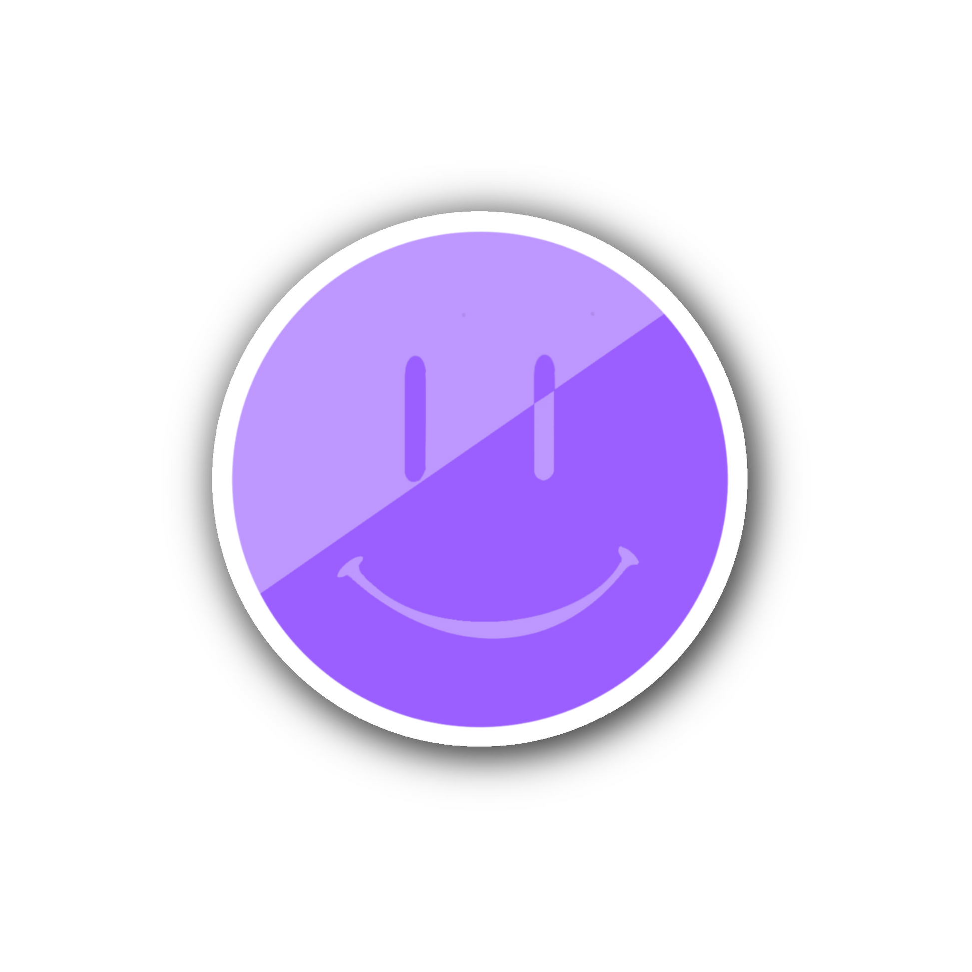 Purple Split Smiley - Glossy Vinyl Sticker