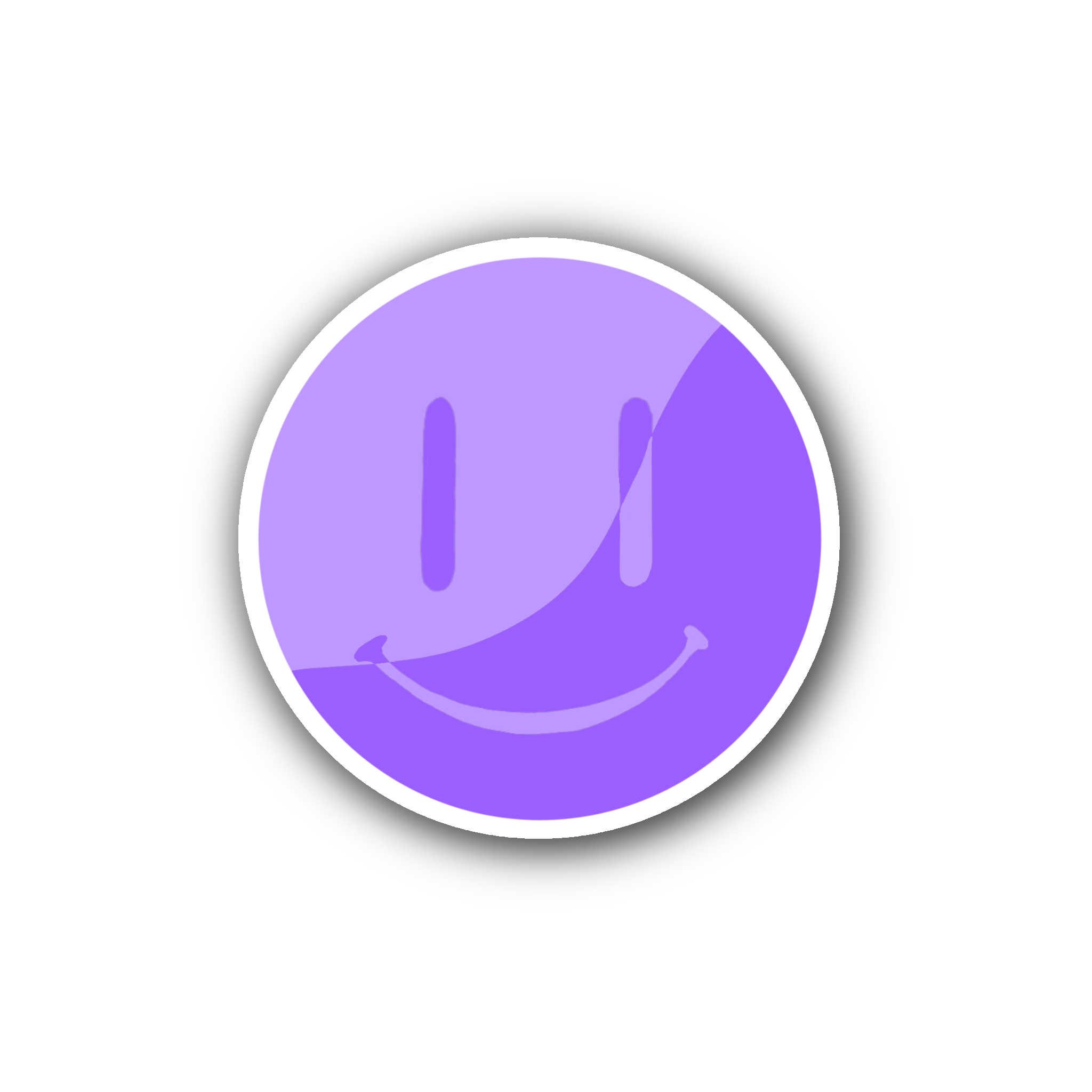 Purple Wavy Split Smiley - Glossy Vinyl Sticker