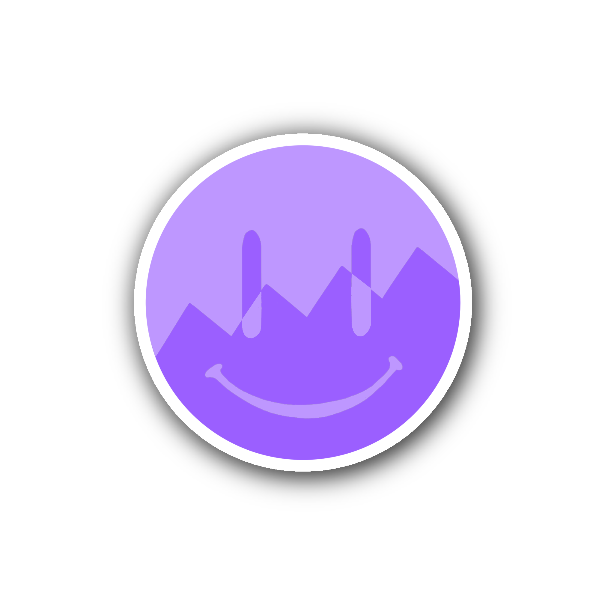 Purple ZigZag Split Smiley – Glossy Vinyl Sticker