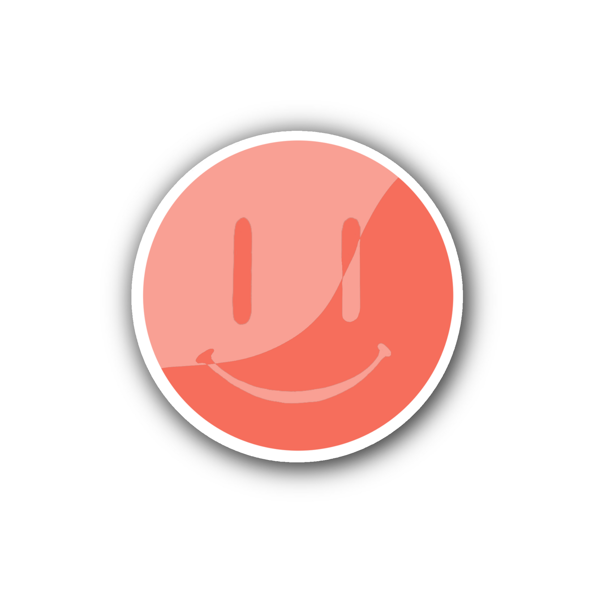 Red Wavy Split Smiley - Glossy Vinyl Sticker