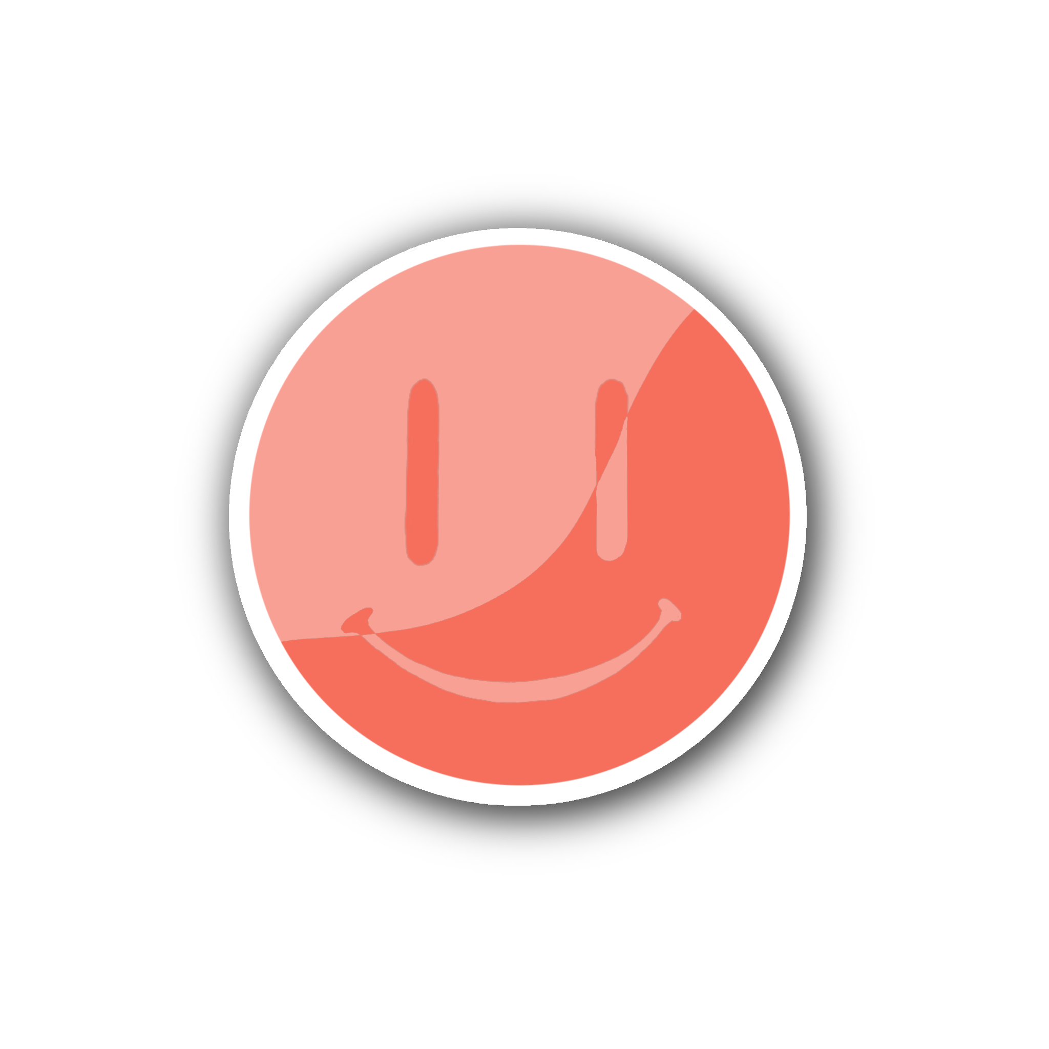 Red Wavy Split Smiley - Glossy Vinyl Sticker