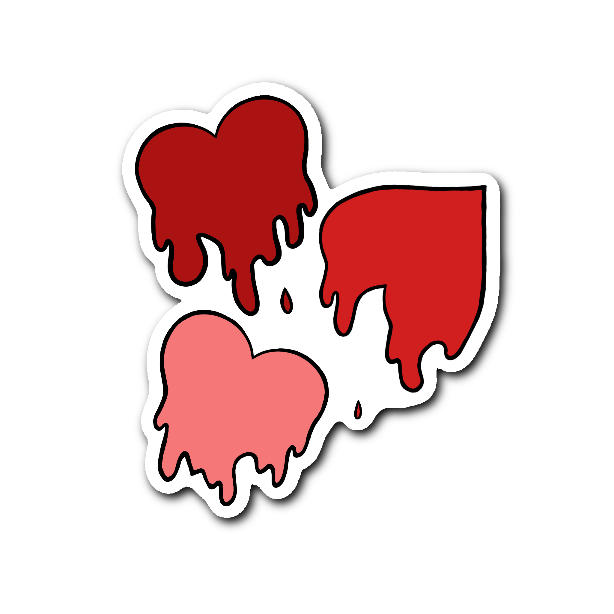Red Love Spills Here - Glossy Vinyl Sticker