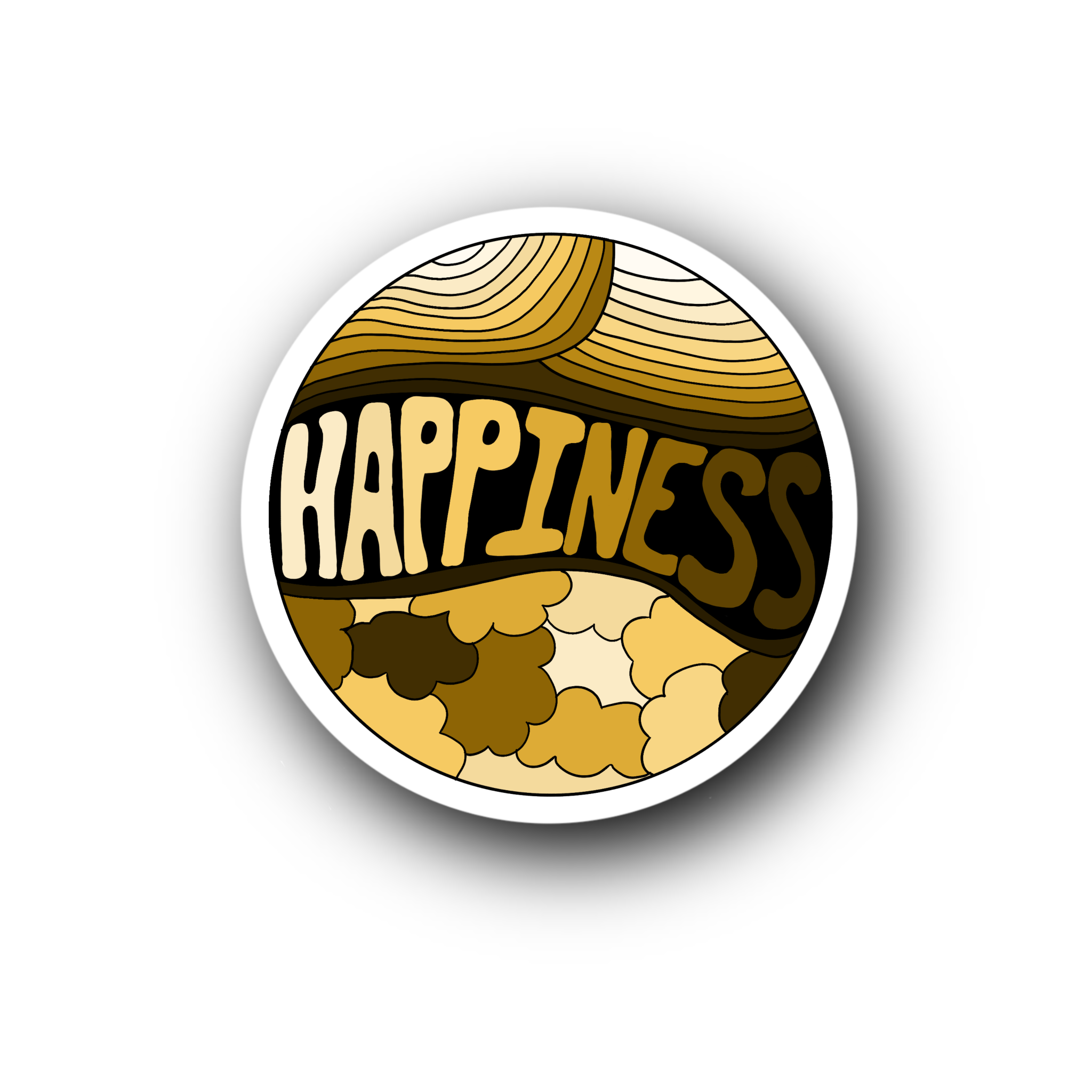Yellow Happiness - Glossy Vinyl Sticker