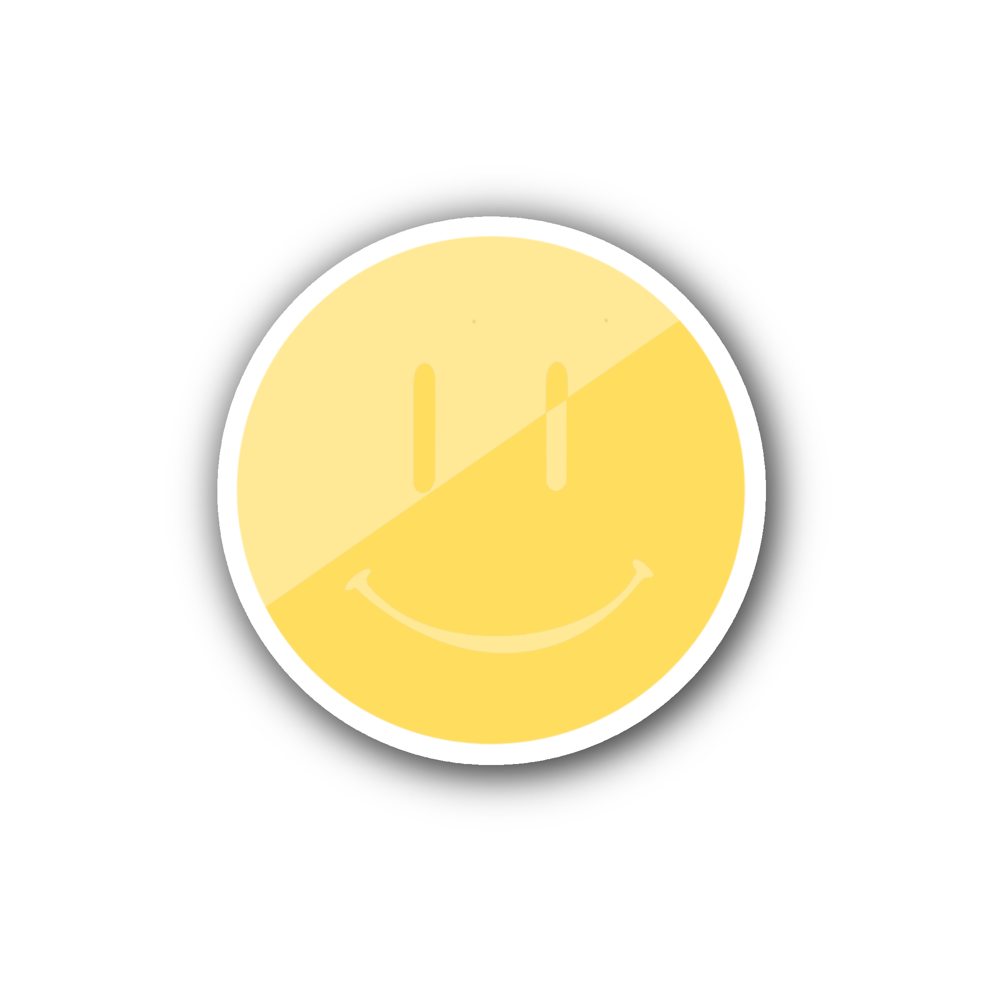 Yellow Split Smiley - Glossy Vinyl Sticker