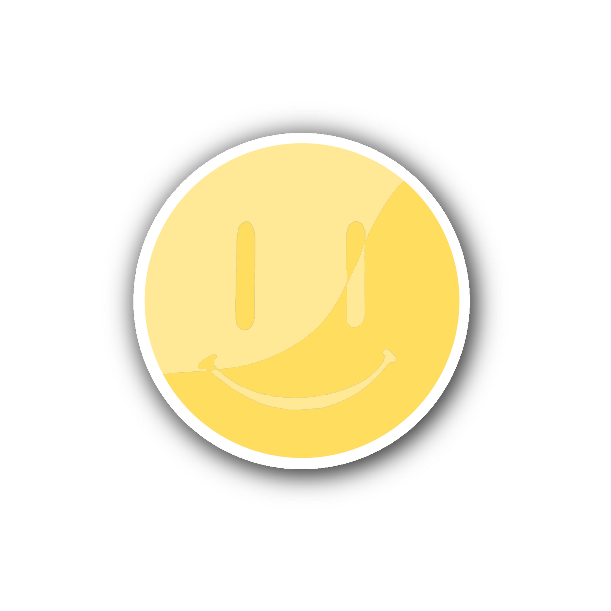 Yellow Wavy Split Smiley - Glossy Vinyl Sticker