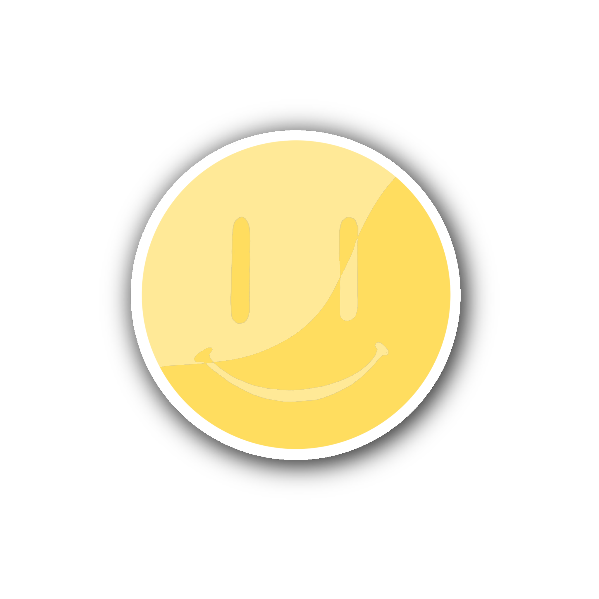 Yellow Wavy Split Smiley - Glossy Vinyl Sticker