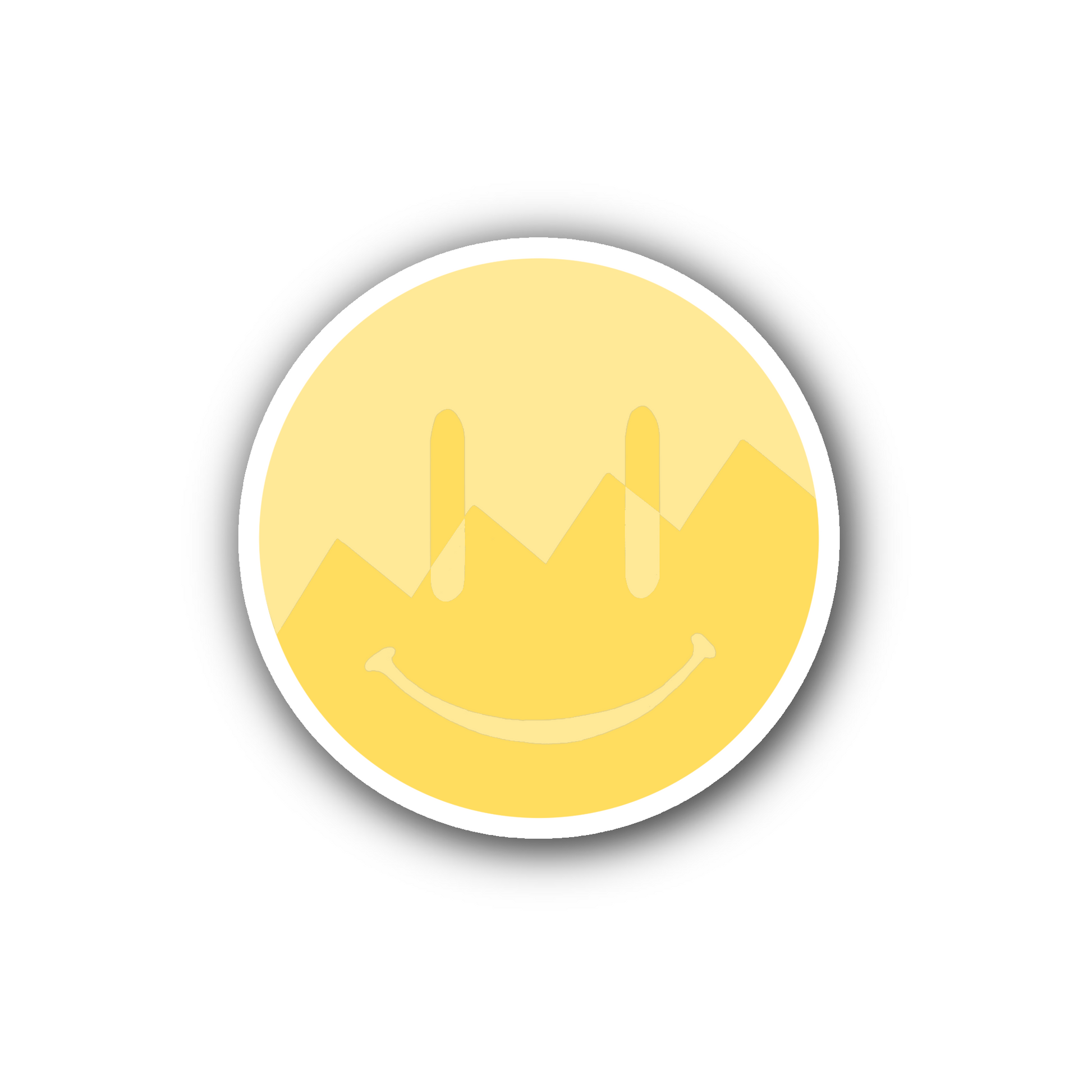 Yellow ZigZag Split Smiley – Glossy Vinyl Sticker